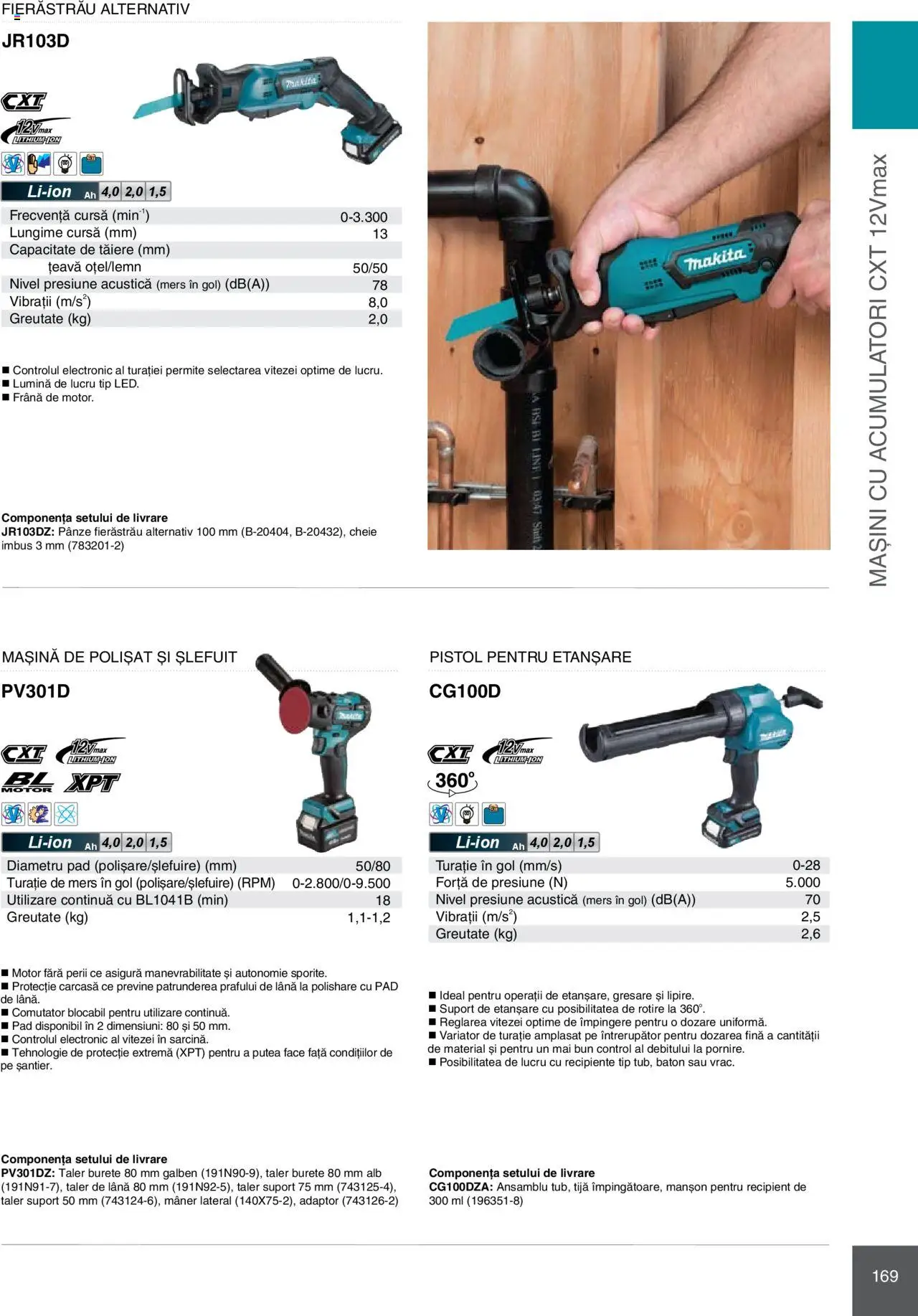 Noul catalog Makita – valabil de la 08.01.2025 | Pagină: 169 | Produse: Carcasă, Adaptor, Recipiente, Țeavă