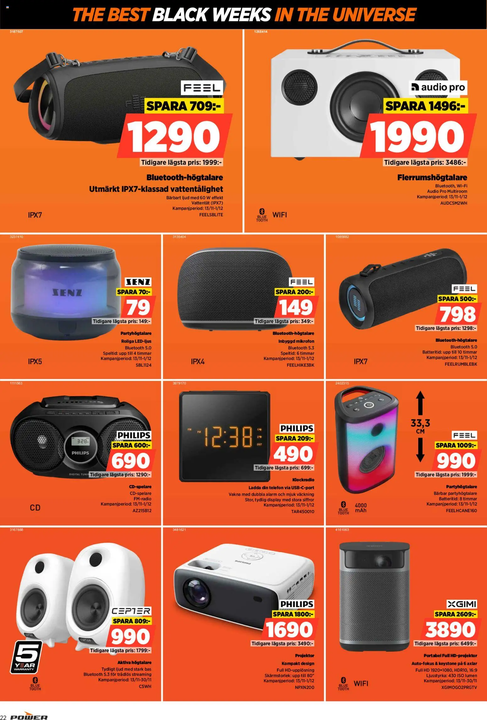 Power reklamblad aktuell från 17.11.2025 | Sida: 22 | Produkter: Telefon, Audio, Högtalare, Wifi