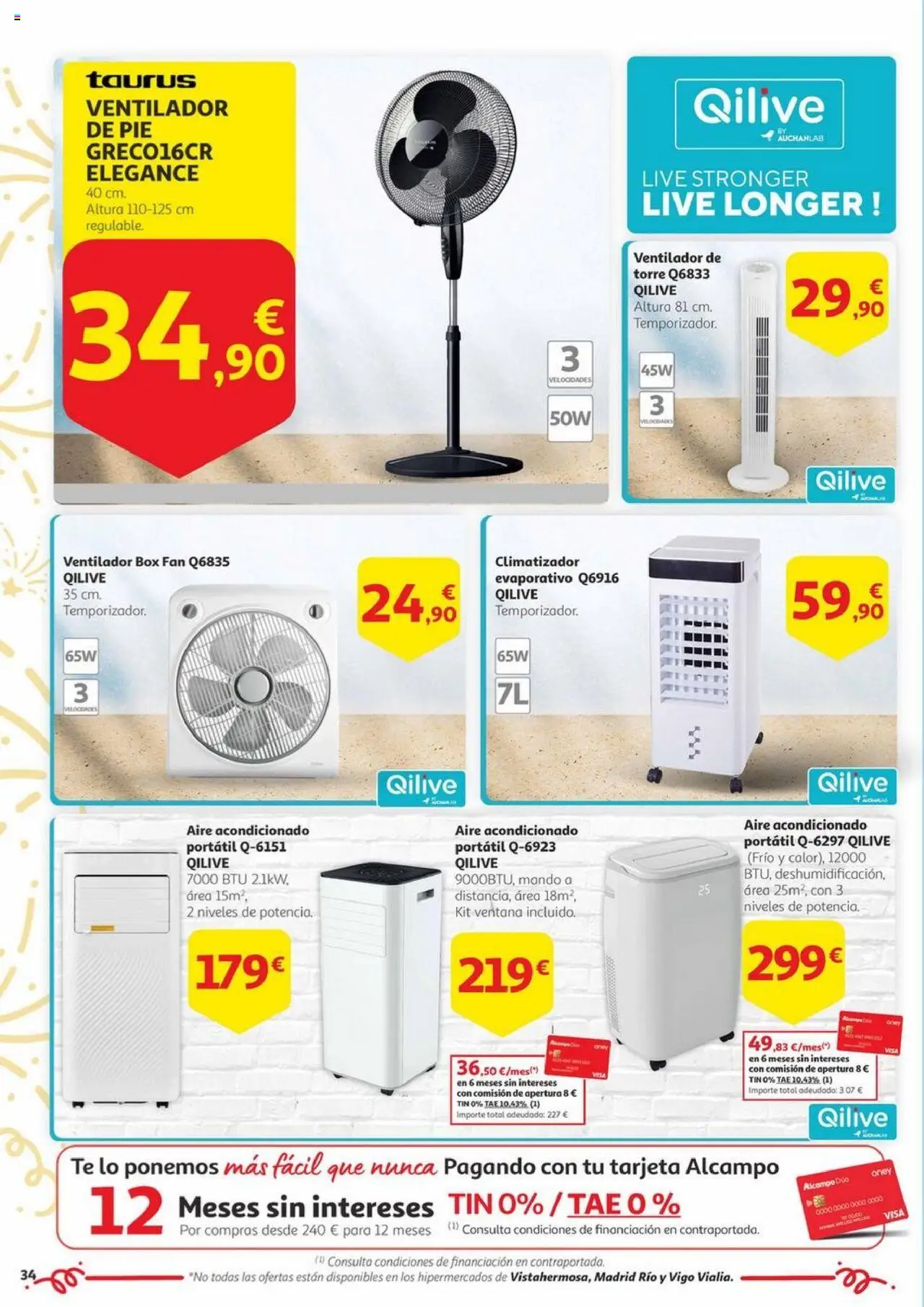 Alcampo -  Canarias │ válido desde el 17.06.2025 | Página: 34 | Productos: Té, Aire acondicionado, Ventilador, Ventilador de pie