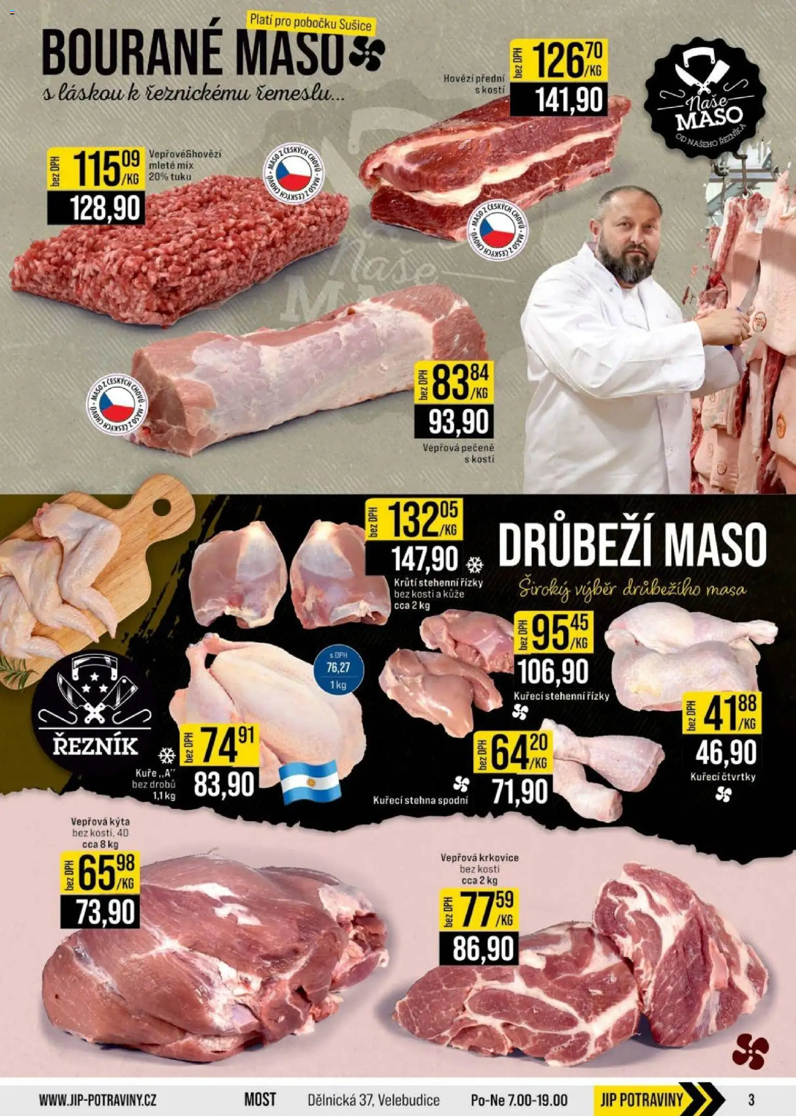 Jip leták - Cash & Carry od 04.02.2026 | Strana: 3 | Produkty: Hovězí, Vepřová pečeně, Krkovice bez kosti, Vepřová Kýta