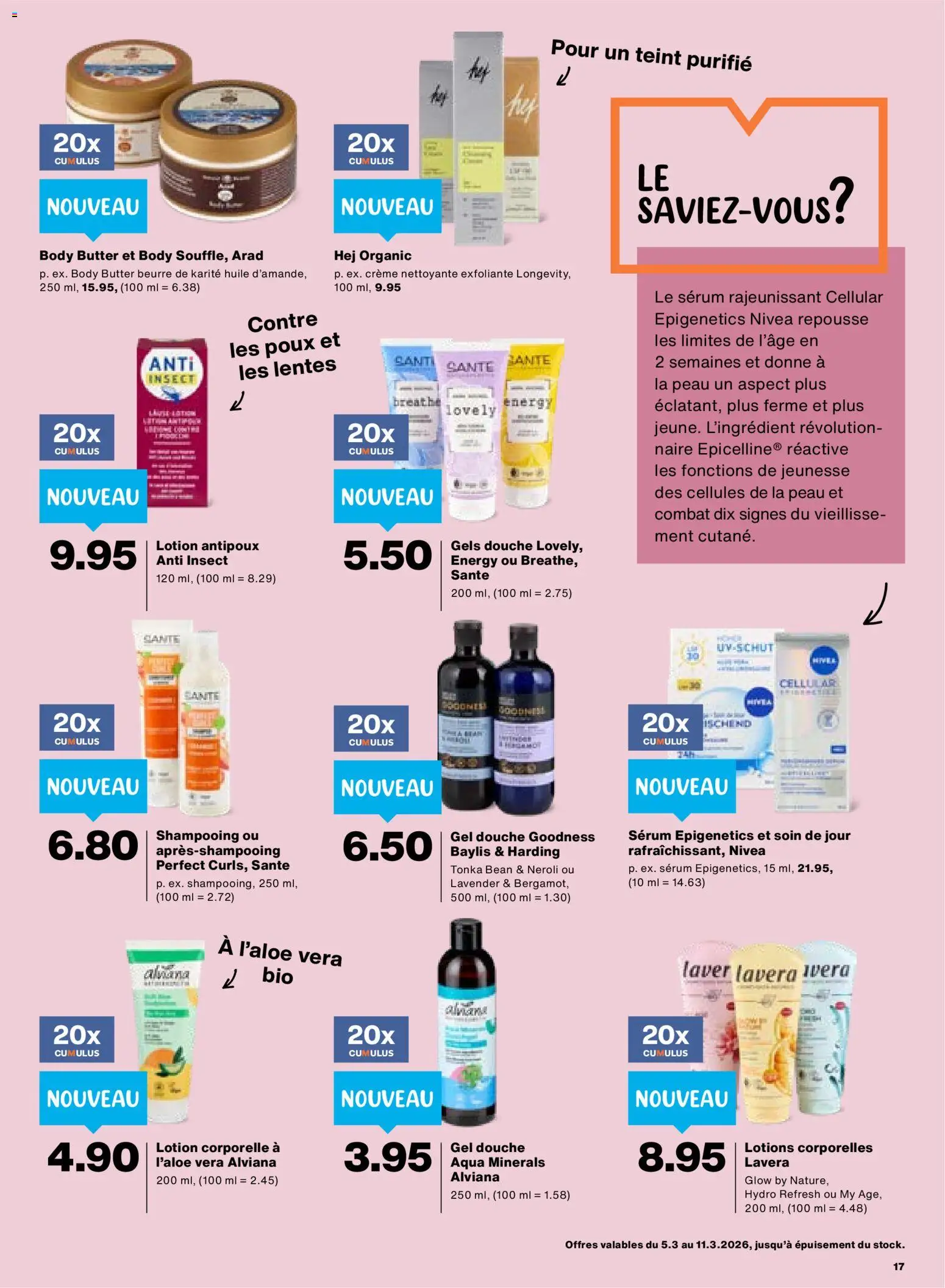 Migros aktionen FR – gültig ab 03.03.2026 | Seite: 17 | Produkte: Serum, Butter, Body Lotion, Creme