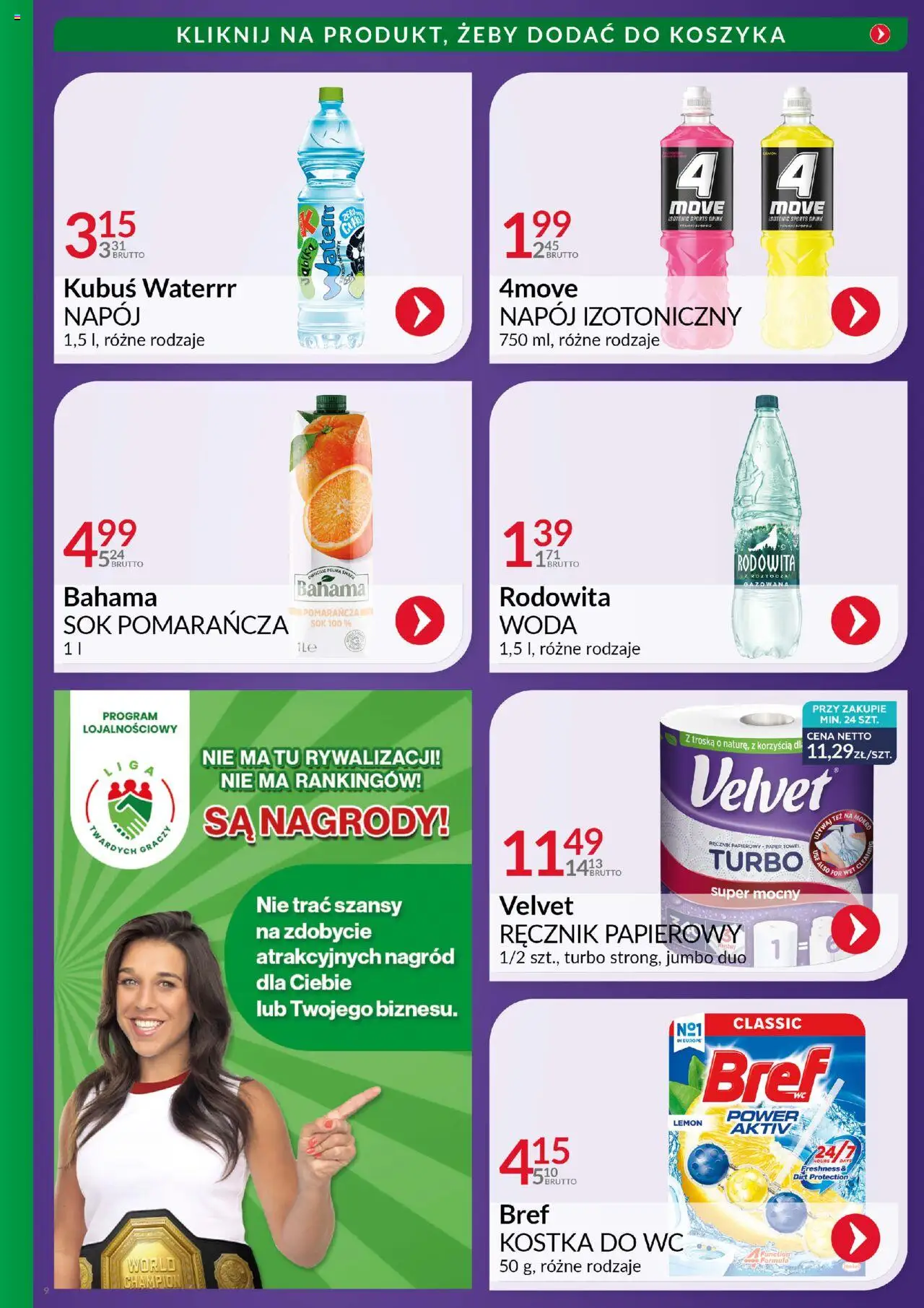 Eurocash Gazetka - Ofensywa Cenowa Spożywcza od 05.10.2025 | Strona: 9 | Produkty: Sok, Ręcznik papierowy, Woda