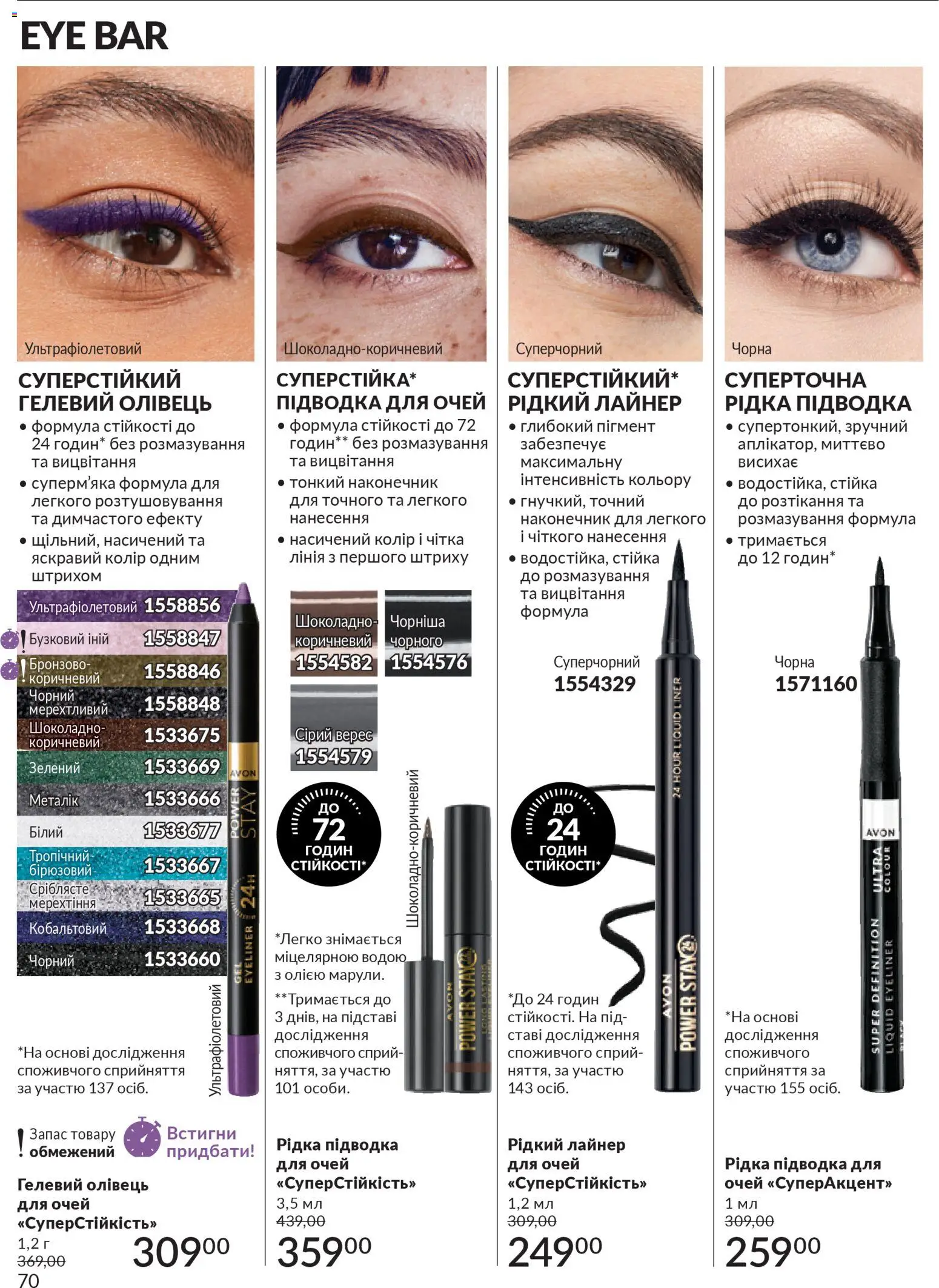 AVON Kаталог - дійснийкції з 01.12.2025 | Сторінка: 70 | Товари: Підводка для очей