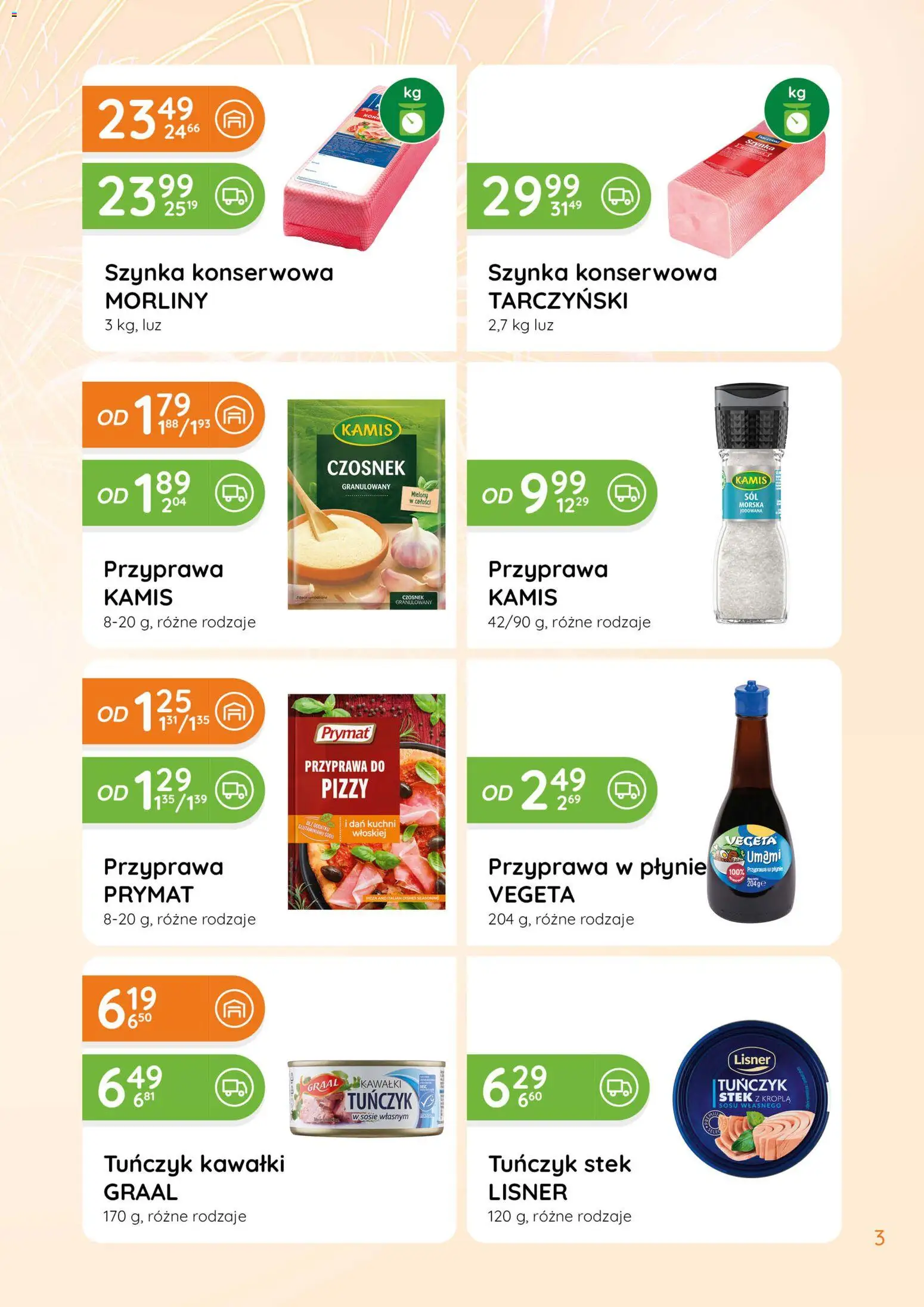 Eurocash Gazetka - Pizza od 15.01.2026 | Strona: 3 | Produkty: Czosnek, Szynka, Tuńczyk