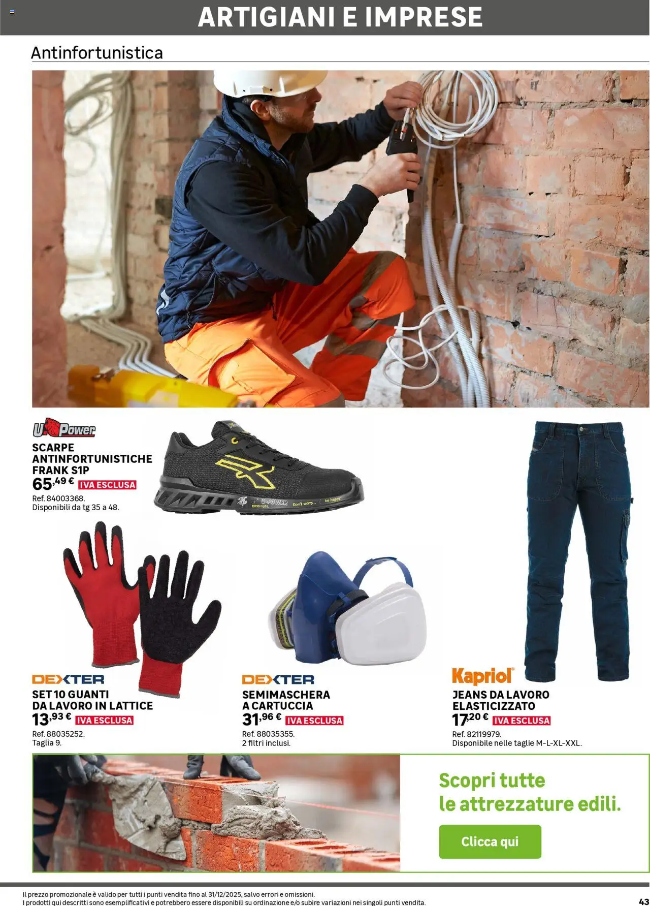 Volantino Leroy Merlin del 02.06.2025 | Pagina: 43 | Prodotti: Guanti, Scarpe, Jeans