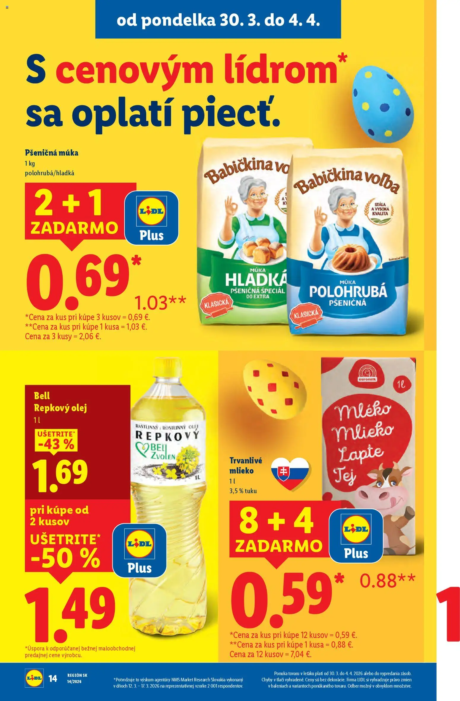 Nové Lidl akcie – leták je platný od 30.03.2026 | Strana: 18 | Produkty: Olej, Repkový olej, Múka, Trvanlivé mlieko