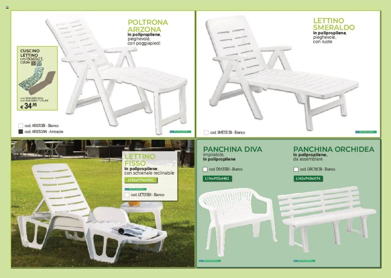 Volantino Brico OK del 03.03.2025 | Pagina: 19 | Prodotti: Poggiapiedi, Panchina, Lettino, Poltrona