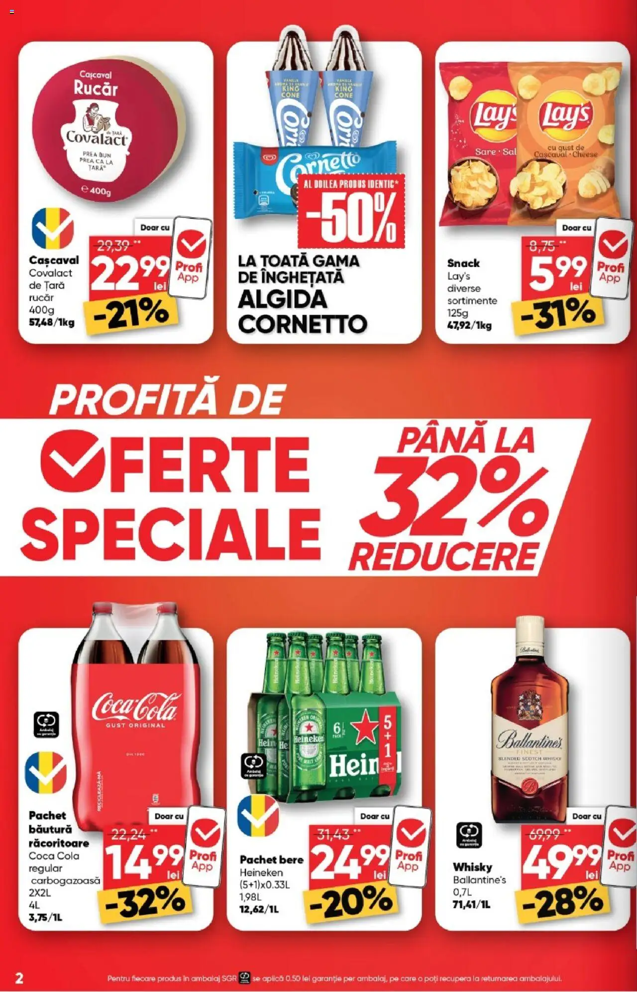 Catalog Profi Super – valabil de la 06.08.2025 | Pagină: 2 | Produse: Cașcaval, Amerikan servis, Bere, Înghețată