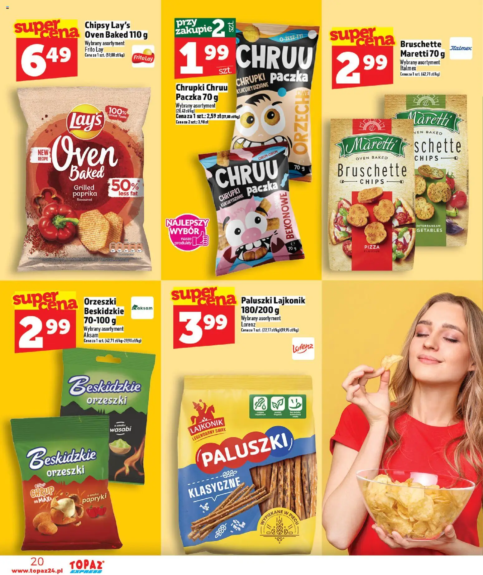 Topaz Gazetka - Express od 19.02.2026 | Strona: 20 | Produkty: Chipsy, Chrupki, Paluszki, Pizza