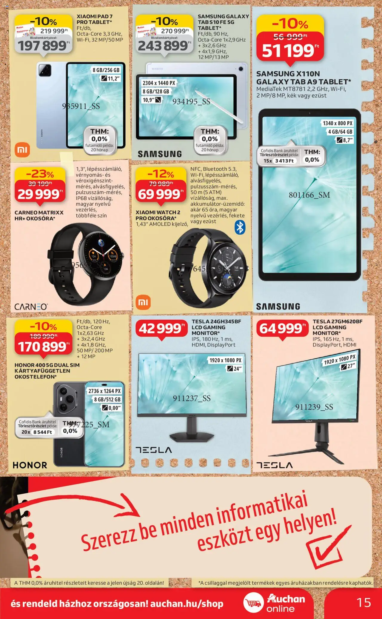 Auchan akciós ujság - amely érvényes a következő dátumtól: 21.08.2025 | Oldal: 15 | Termékek: Xiaomi, Samsung