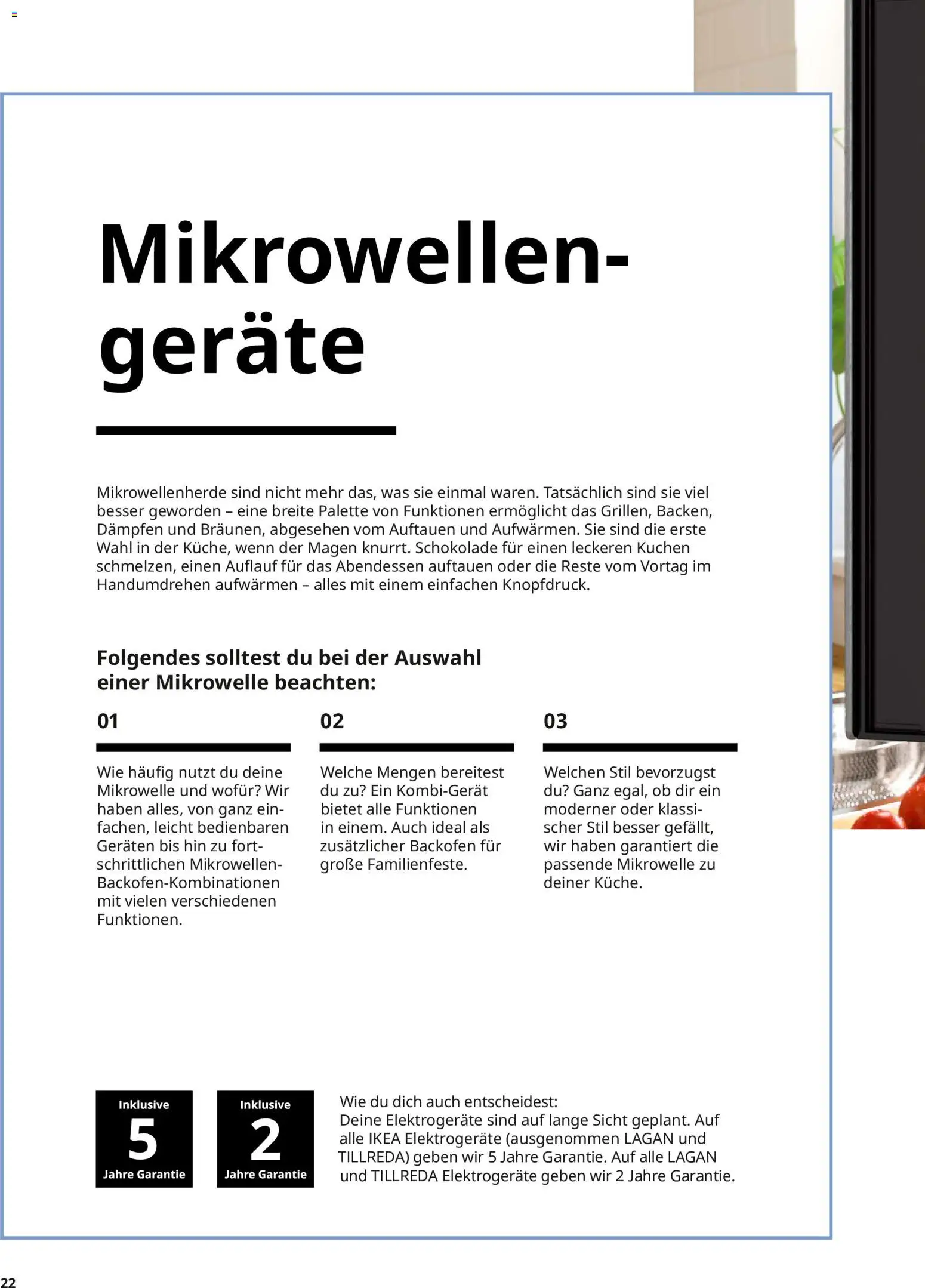 Ikea Elektrogeräte – gültig ab 10.04.2026 | Seite: 22 | Produkte: Mikrowelle, Schokolade, Backofen, Kuchen