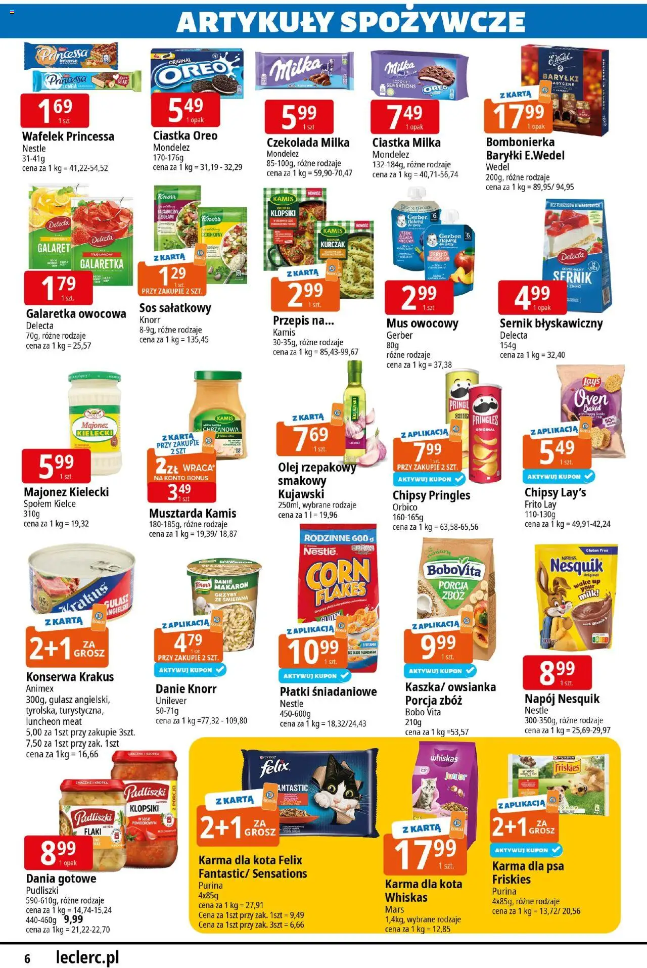 E.Leclerc Gazetka - Radom od 04.08.2025 | Strona: 6 | Produkty: Galaretka, Pringles, Płatki, Ciastka