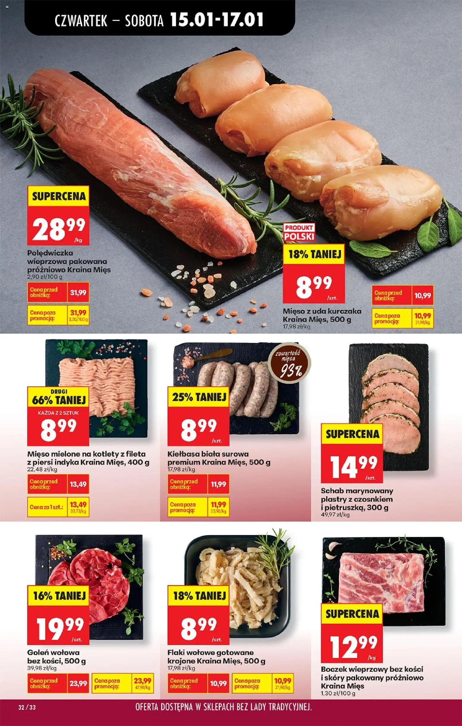 Biedronka gazetka - Oferta w tym tygodniu od 15.01.2026 | Strona: 38 | Produkty: Kiełbasa, Boczek wieprzowy, Polędwiczka wieprzowa, Mięso mielone