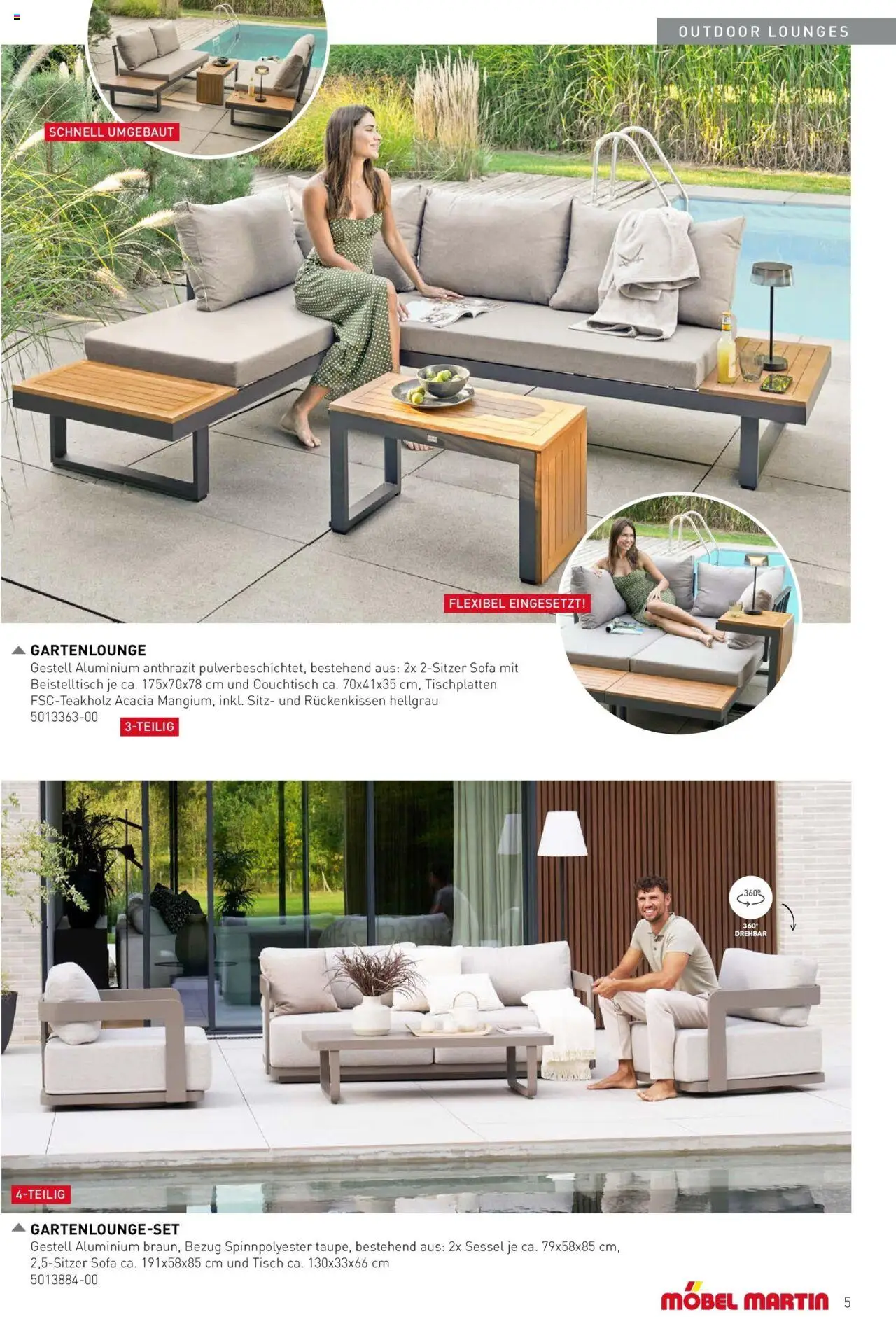 Möbel Martin Wohnfühl-Garten - gültig ab dem 04.03.2025 | Seite: 5 | Produkte: Sofa, Sessel, Couchtisch, Tisch