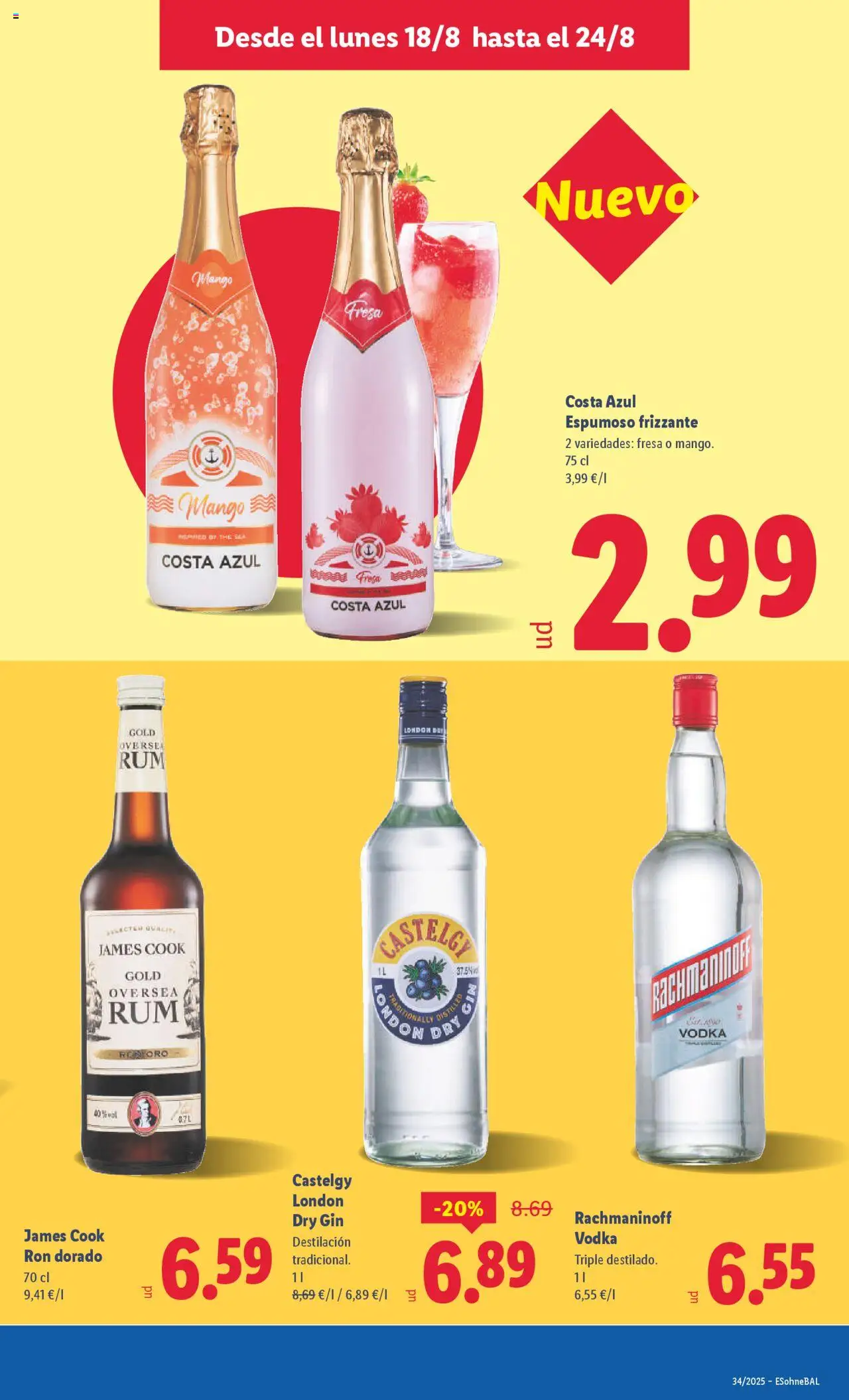 Lidl catálogo BCN │ válido desde el 18.08.2025 | Página: 15 | Productos: Ron, Vodka, Ρούτερ