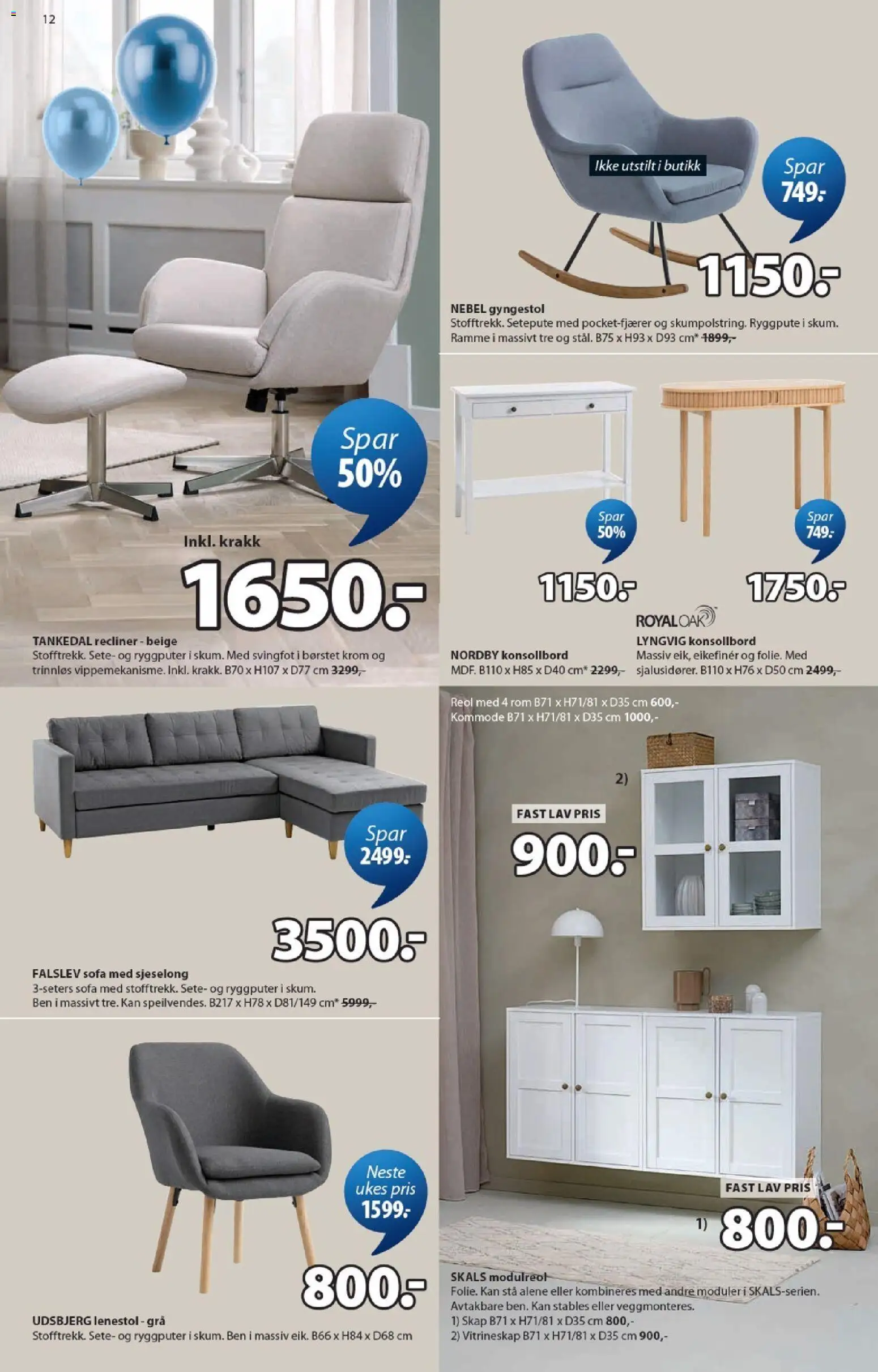 {H1} | Side: 12 | Produkter: Kommode, Lenestol, Sofa, Sjeselong