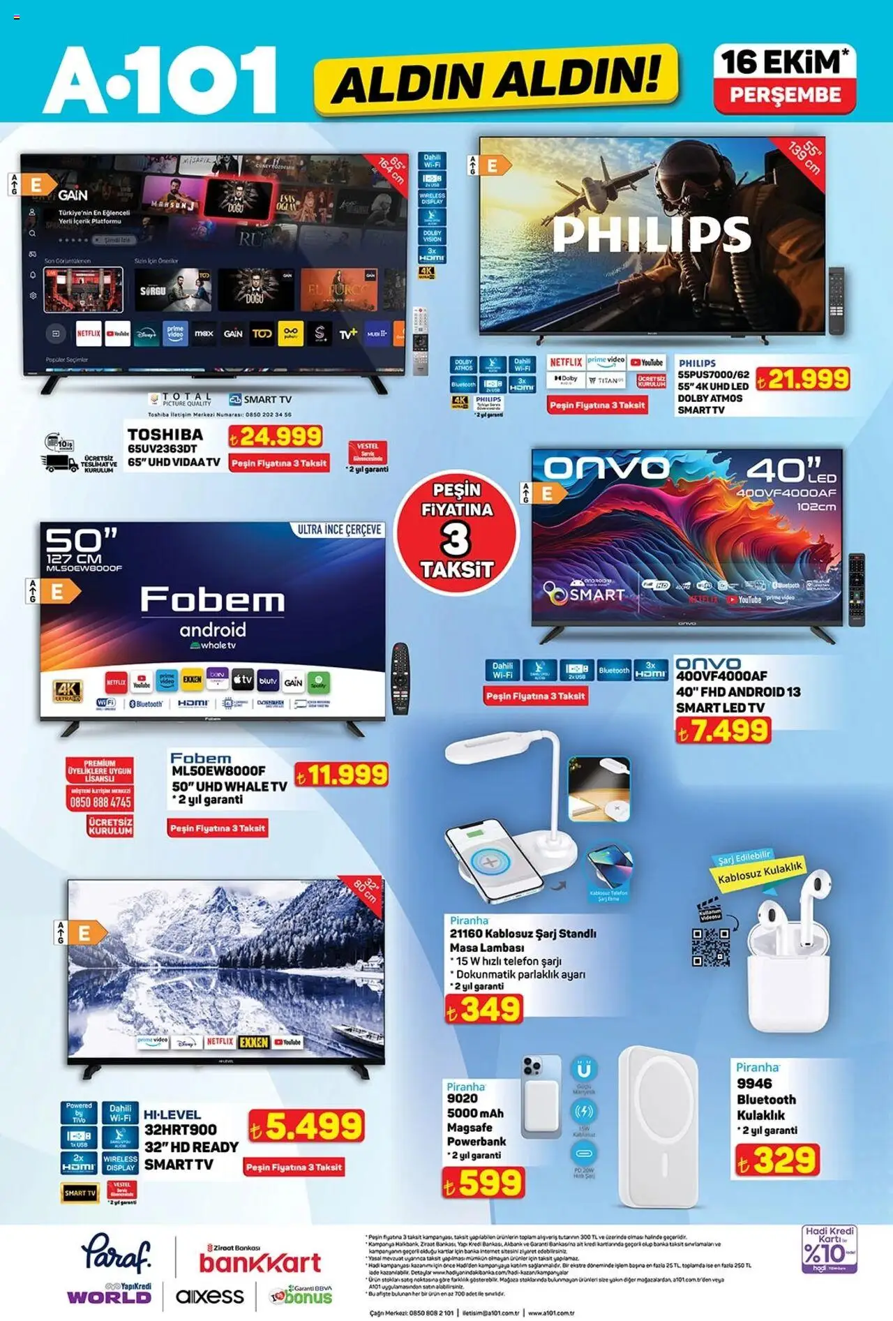 A101 Katalog Aldın Aldın - 16.10.2025 tarihinden itibaren geçerlidir | Sayfa: 4 | Ürünler: Masa lambası, TV, Telefon, Kulaklık