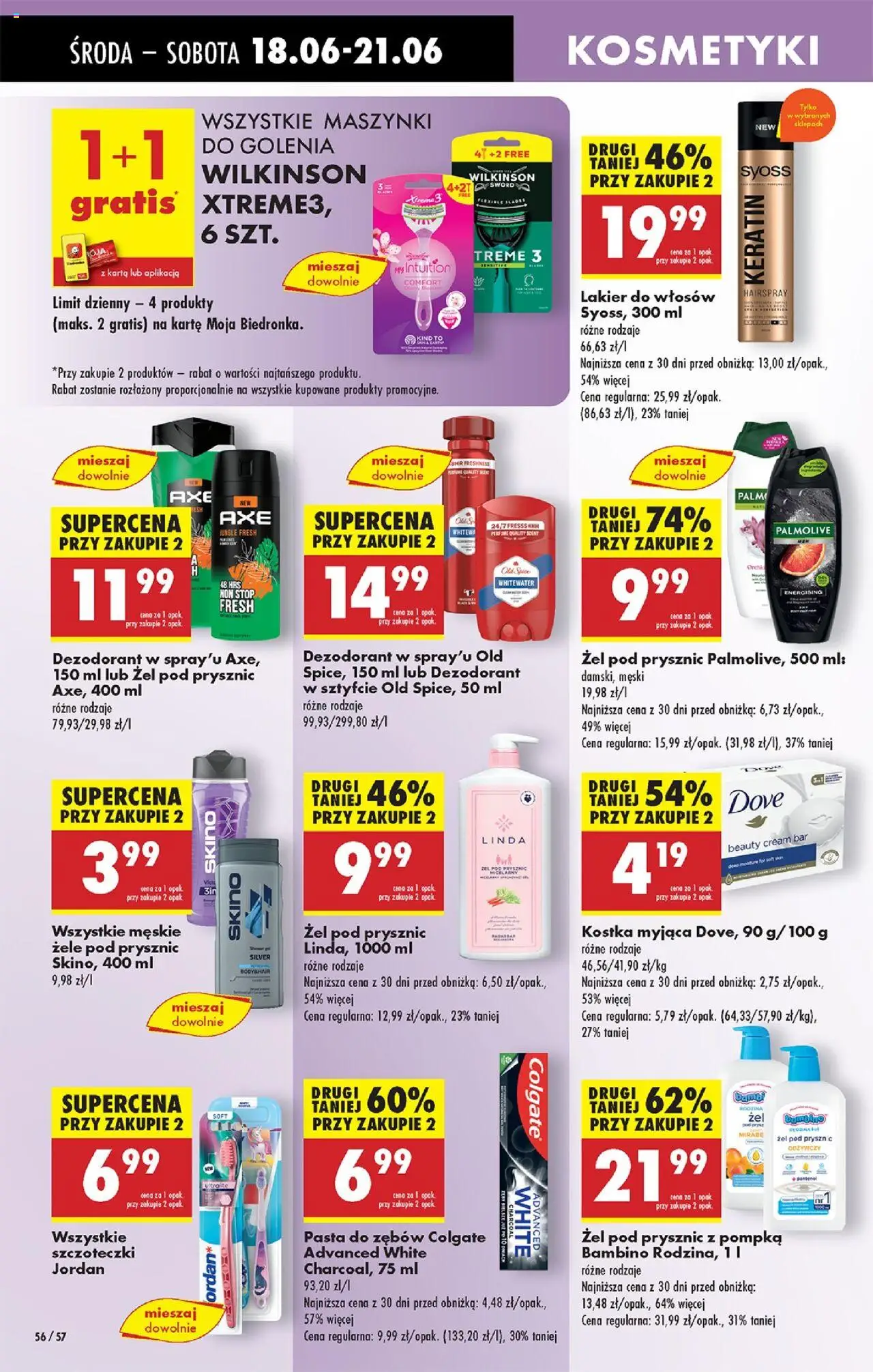 Biedronka gazetka - Oferta W tym tygodniu od 18.06.2025 | Strona: 62 | Produkty: Maszynki do golenia, Lakier do włosów, Dezodorant, Old spice