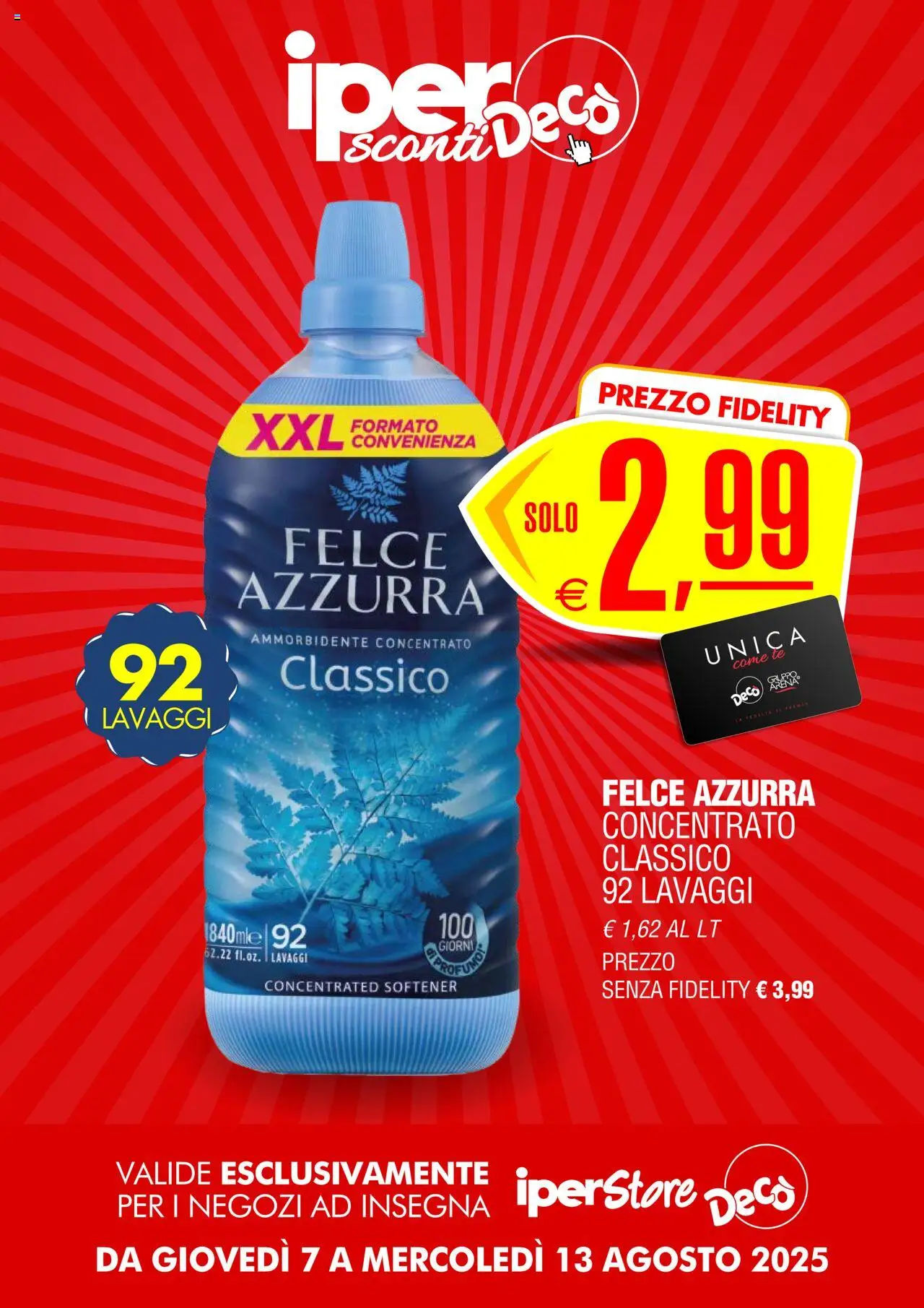 Volantino Decò del 07.08.2025 | Pagina: 13 | Prodotti: Ammorbidente, Tè