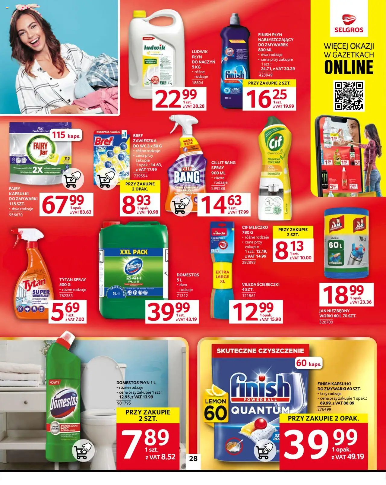 Selgros cash&carry Gazetka od 11.09.2025 | Strona: 27 | Produkty: Domestos, Fairy, Vileda, Finish