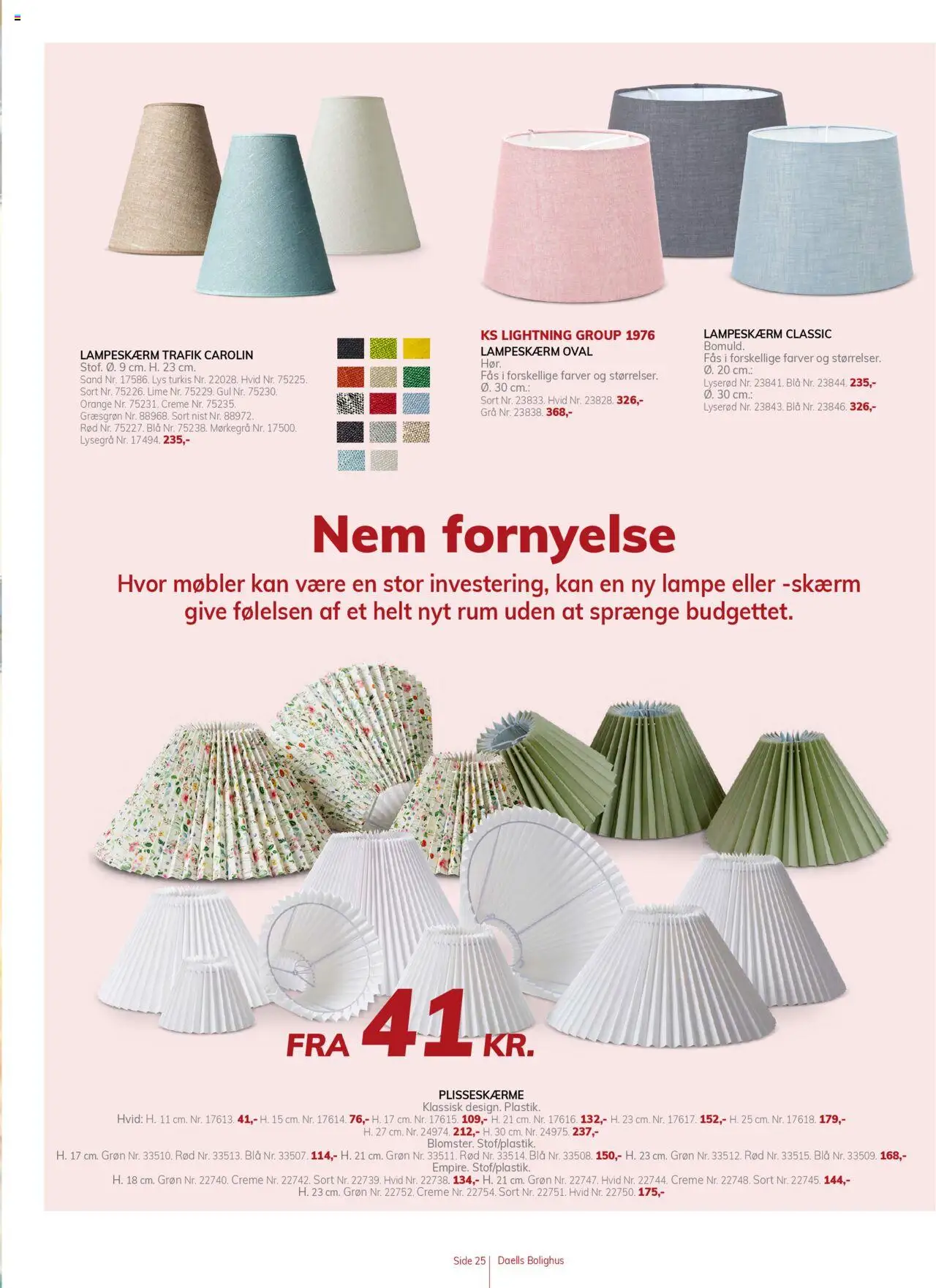 Daells Bolighus tilbudsavis – gyldig fra 02.10.2025 | Side: 25 | Produkter: Creme, Lime, Lampe, Skærm