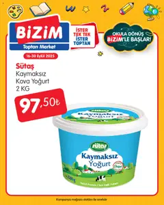 Bizim Toptan - Okula dönüş  - 16.09.2025 tarihinden itibaren geçerlidir | Sayfa: 6 | Ürünler: Yoğurt