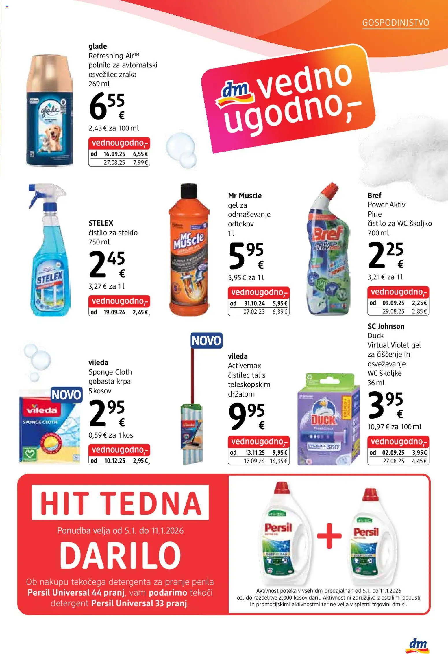 Novi DM Drogerie Markt katalog ponudbe – veljaven od 05.01.2026 | Stran: 29 | Izdelki: Školjke, Čistilo za steklo, Kos, Detergent