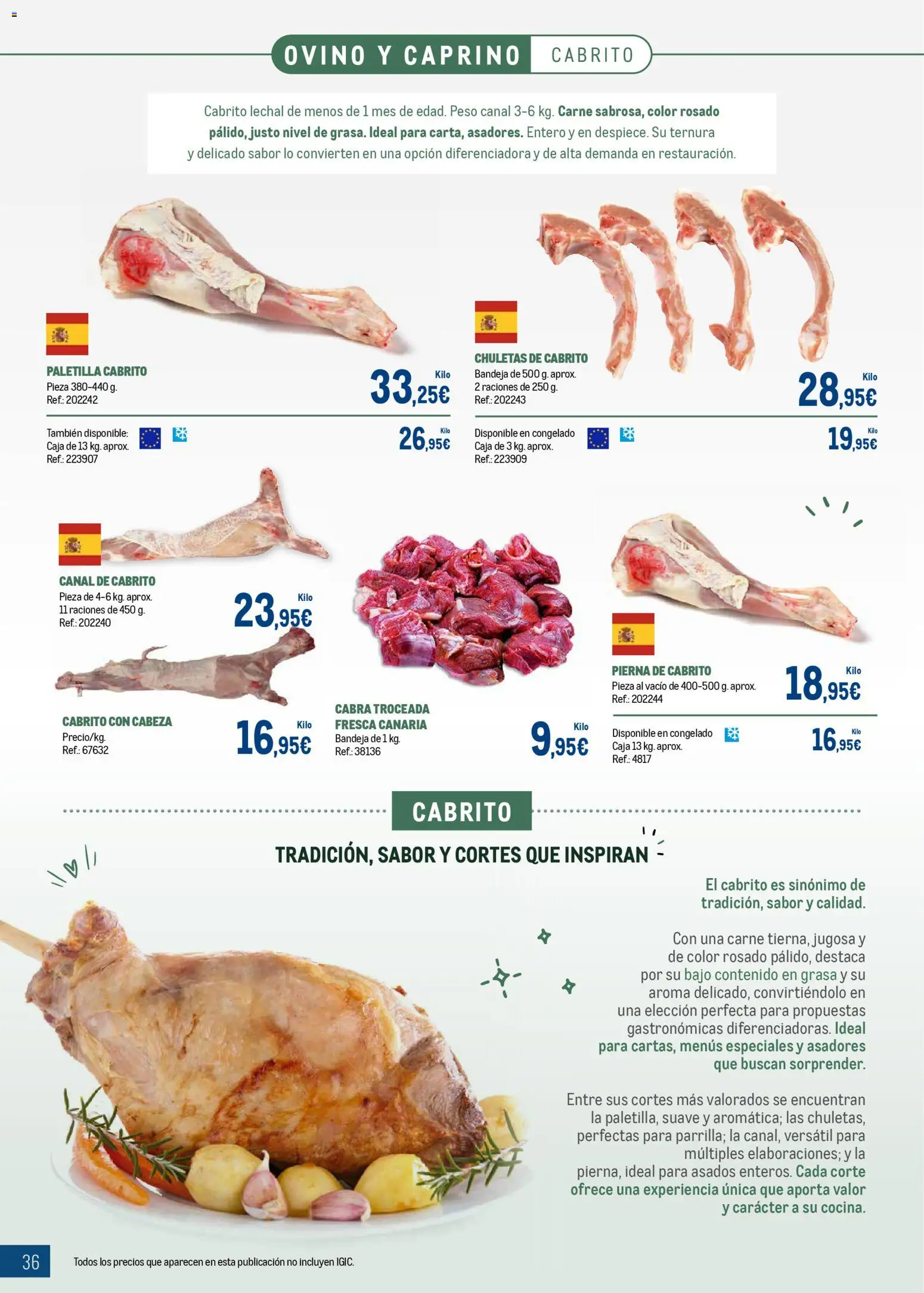 Makro - Expertos en carnes Canarias │ válido desde el 09.03.2026 | Página: 36 | Productos: Peso, Bandeja, Caja