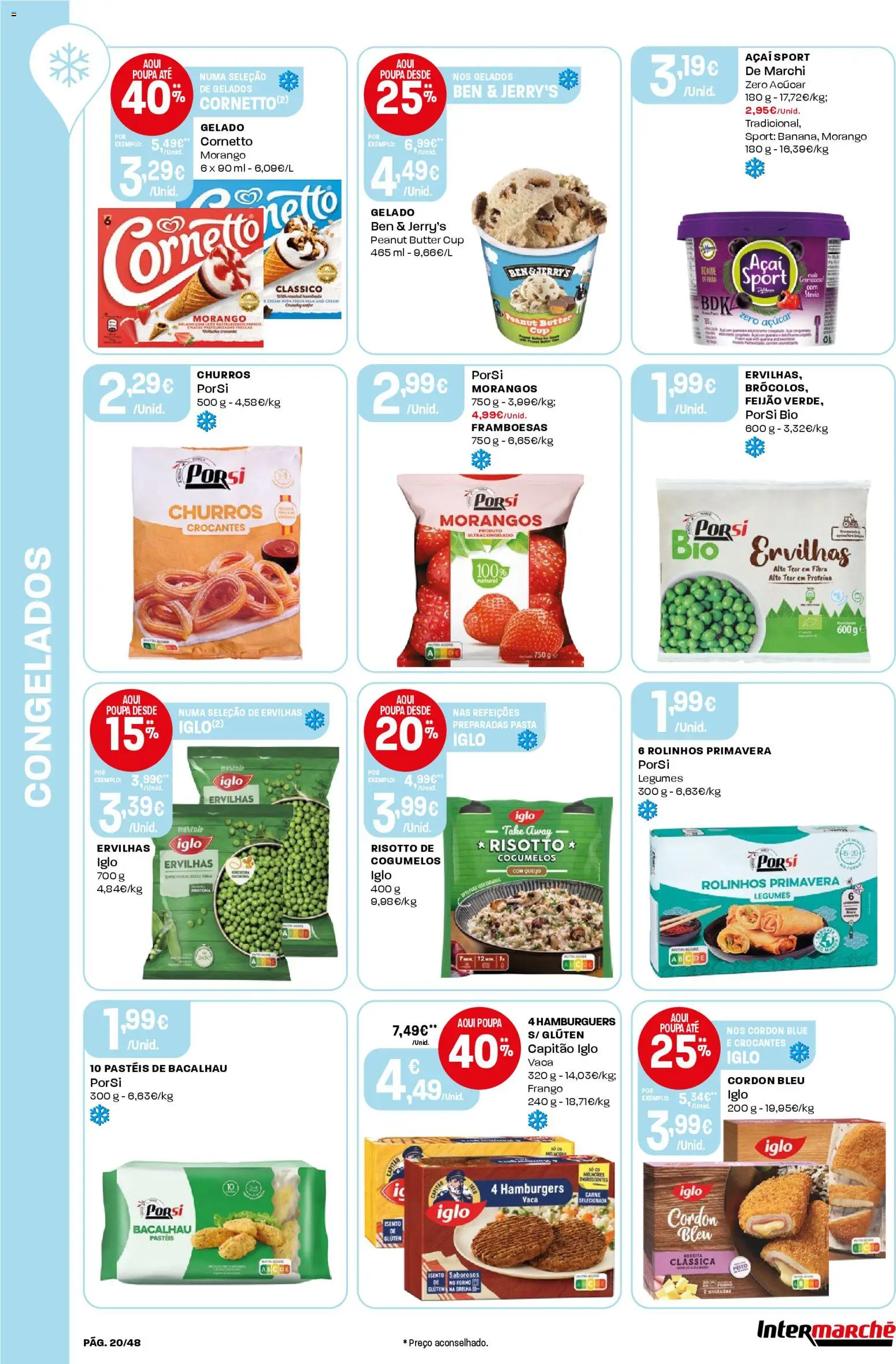 Intermarché folheto │ válido de 20.11.2025 | Página: 20 | Produtos: Açai, Frango, Framboesas, Carne