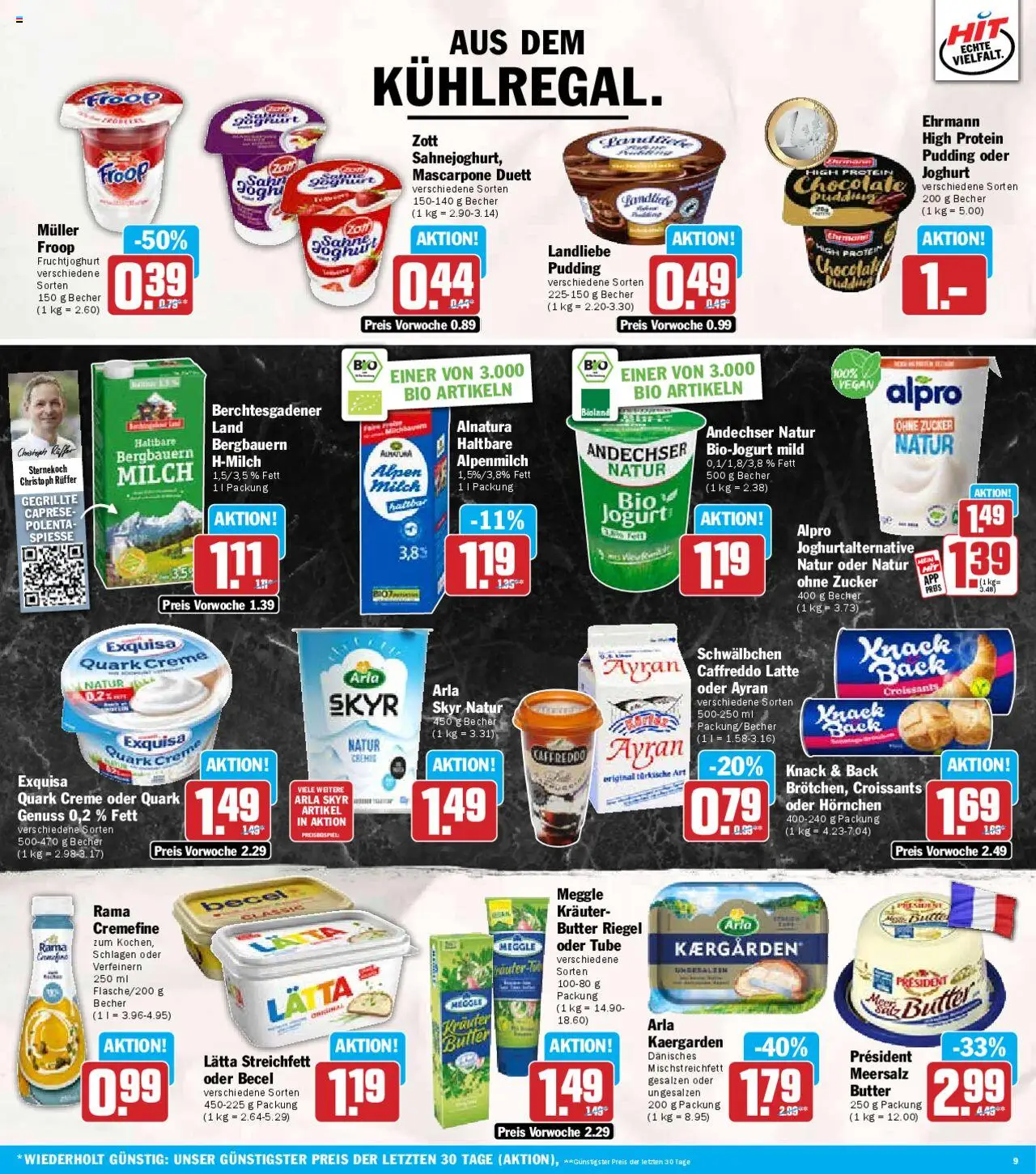 HIT Prospekt 	 - gültig ab dem 21.07.2025 | Seite: 9 | Produkte: Mascarpone, Becel, Creme, Lätta