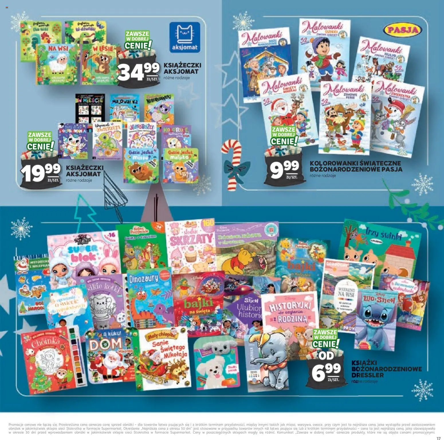 Stokrotka Gazetka - Mikołajki od 20.11.2025 | Strona: 17 | Produkty: Choinka, Stokrotka, Książki