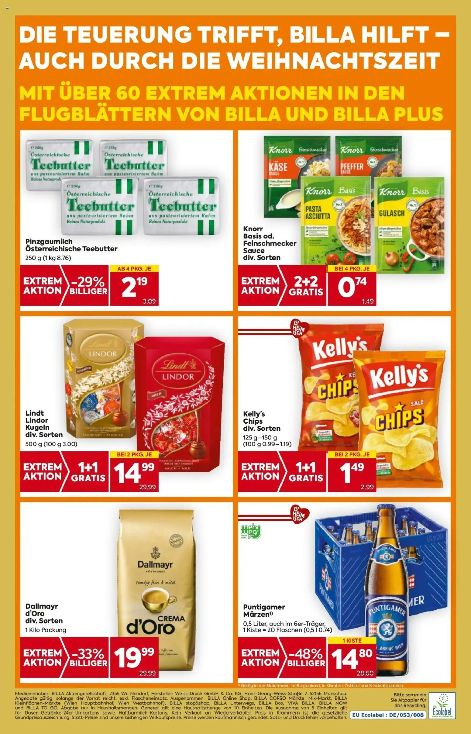 Billa Flugblatt - Bad Radkersburg, Ramsau, Fehring gültig ab 20.11.2025 | Seite: 20 | Produkte: Chips, Salz, Pfeffer, Käse