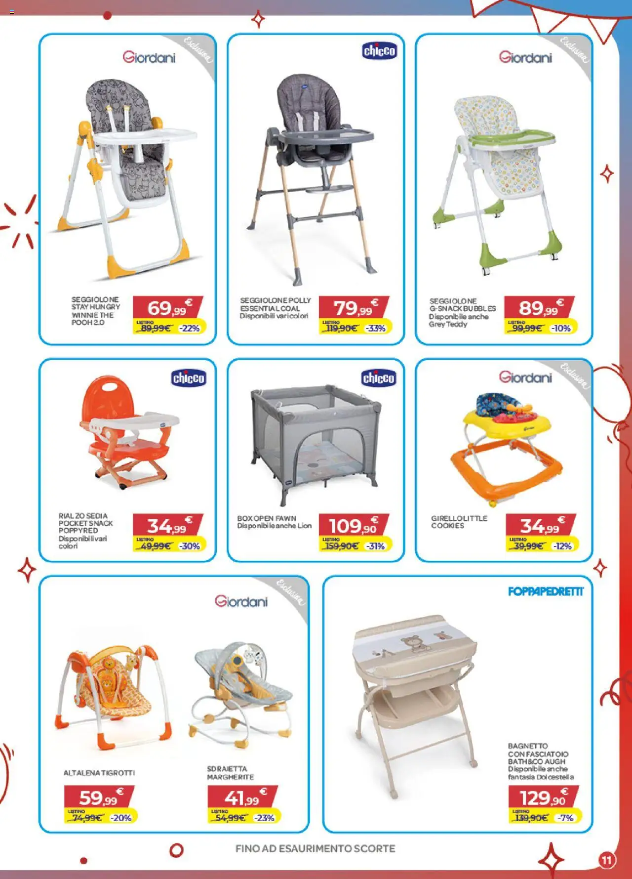 Volantino Bimbo store del 02.10.2025 | Pagina: 11 | Prodotti: Altalena, The, Sedia, Fasciatoio