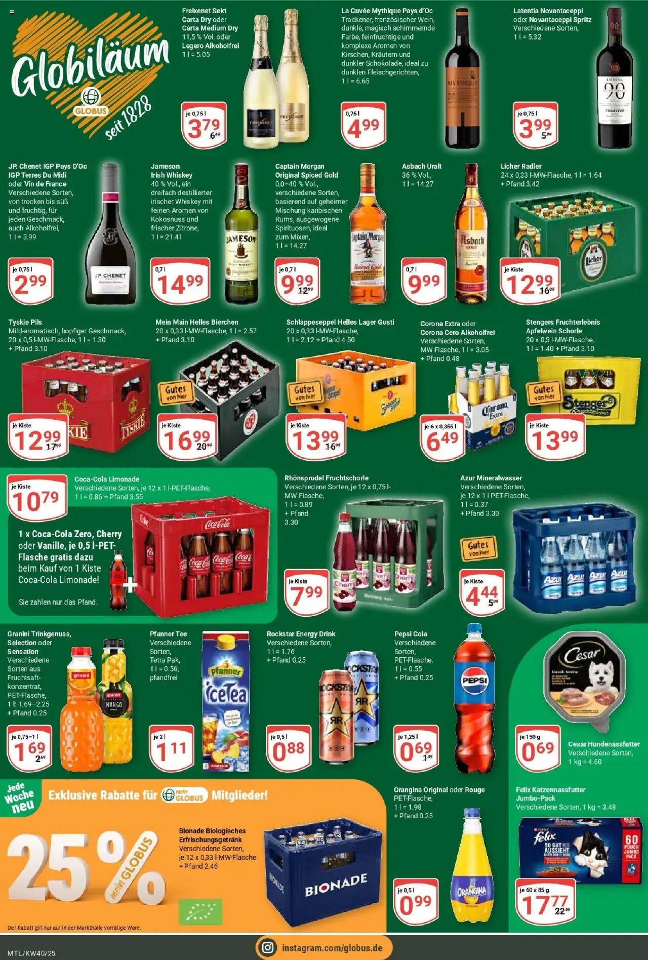 Globus prospekt Maintal-Dörnigheim	 – gültig ab 28.09.2025 | Seite: 5 | Produkte: Tyskie, Radler, Granini, Captain morgan