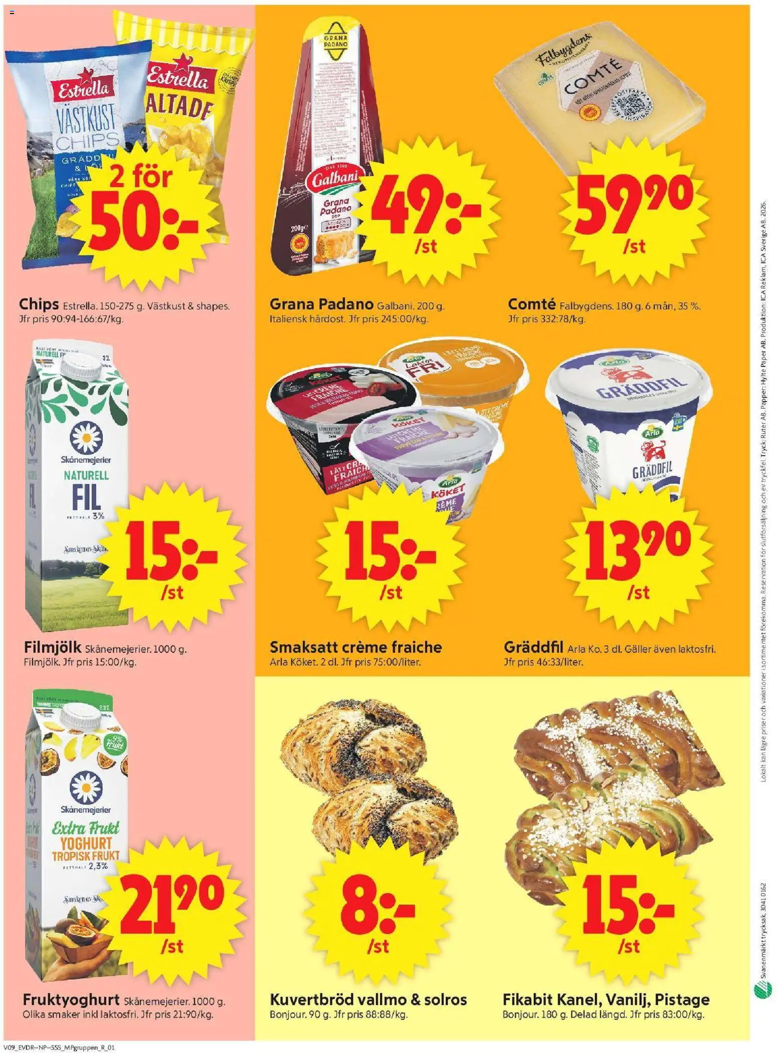 ICA Supermarket reklamblad aktuell från 23.02.2026 | Sida: 14 | Produkter: Galler, Chips, Gräddfil, Papper