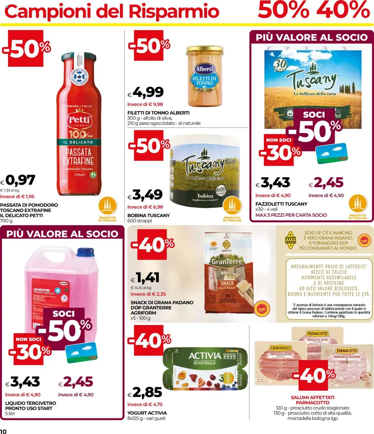 Volantino COOP del 14.08.2025 | Pagina: 10 | Prodotti: Prosciutto Crudo, Prosciutto Cotto, Prosciutto, Tonno