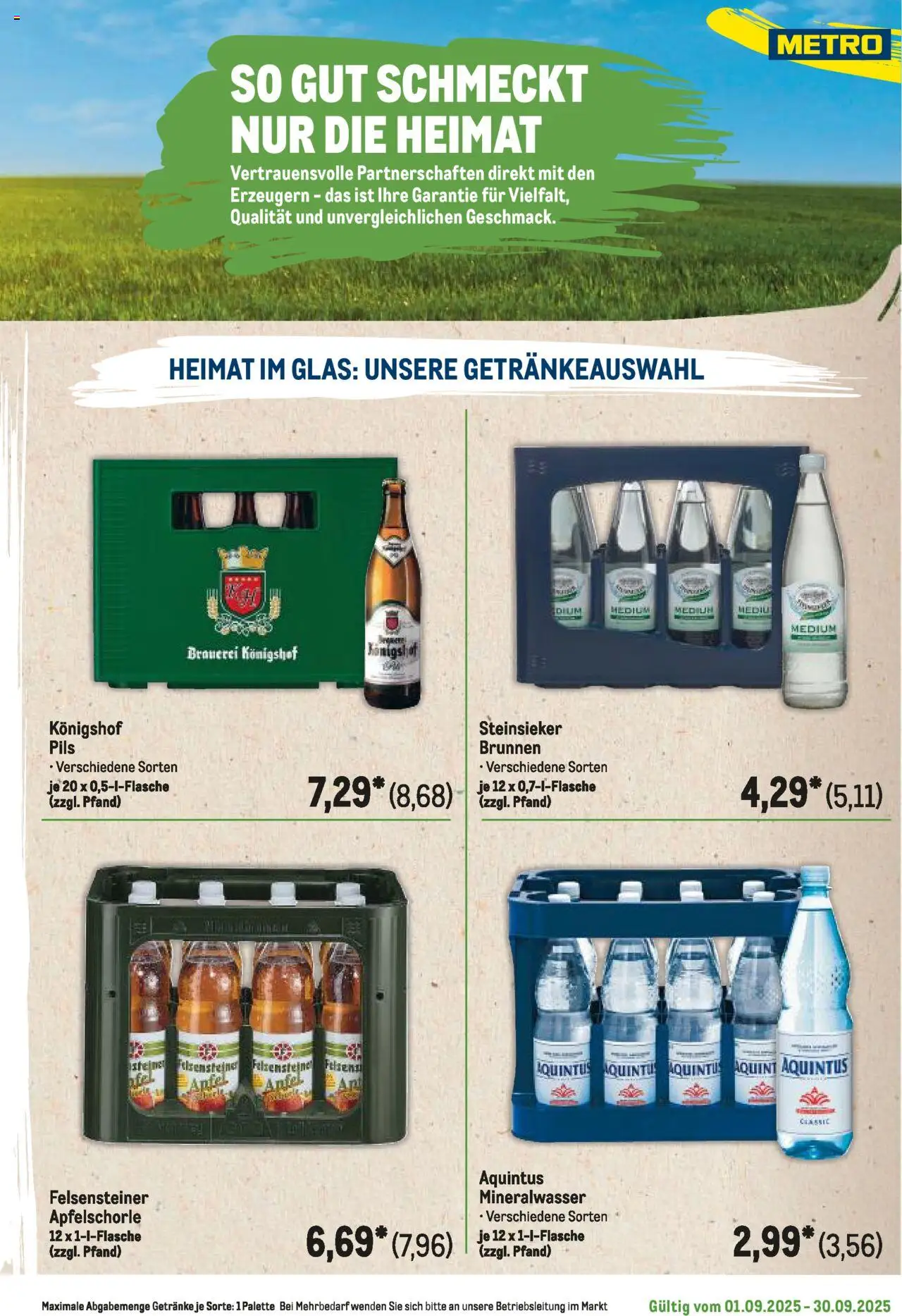 Metro Regionaler Flyer - gültig ab dem 01.09.2025 | Seite: 51 | Produkte: Pils, Mineralwasser