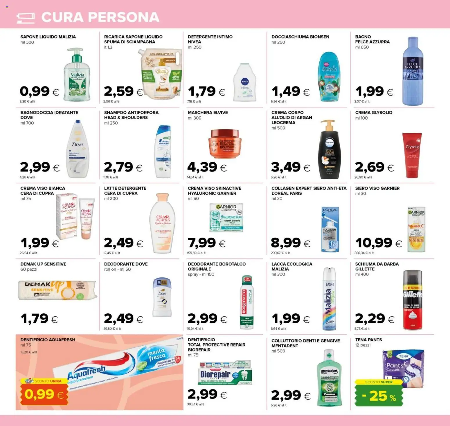 Volantino Tigre del 15.01.2026 | Pagina: 18 | Prodotti: Shampoo, Deodorante, Olio, Bagno