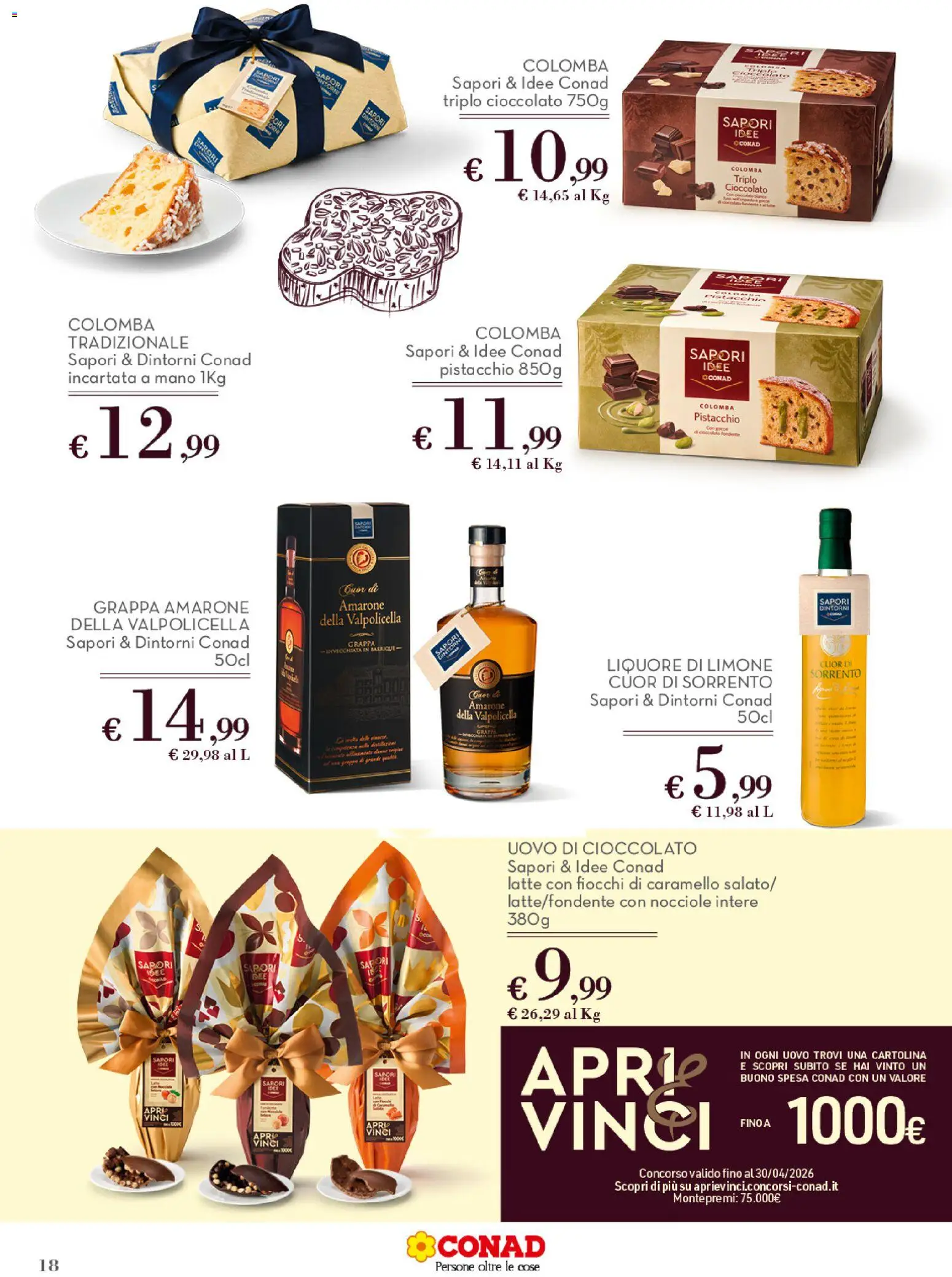 Volantino Conad del 11.03.2026 | Pagina: 18 | Prodotti: Latte, Nocciole, Liquore, Grappa