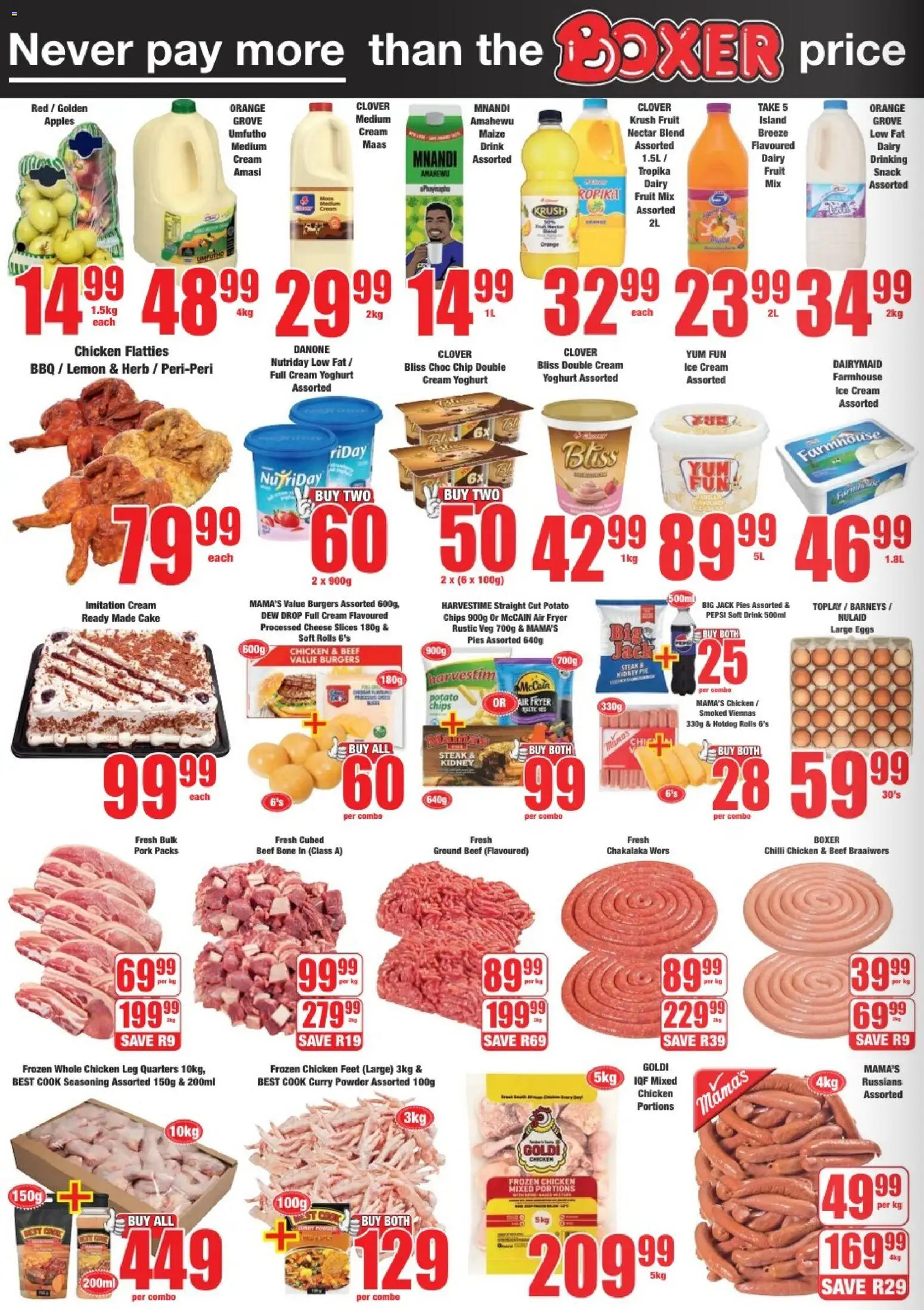 New Boxer catalogue – valid from 09.03.2026 | Page: 2 | Products: Chicken, Powder, Pork, Burgers