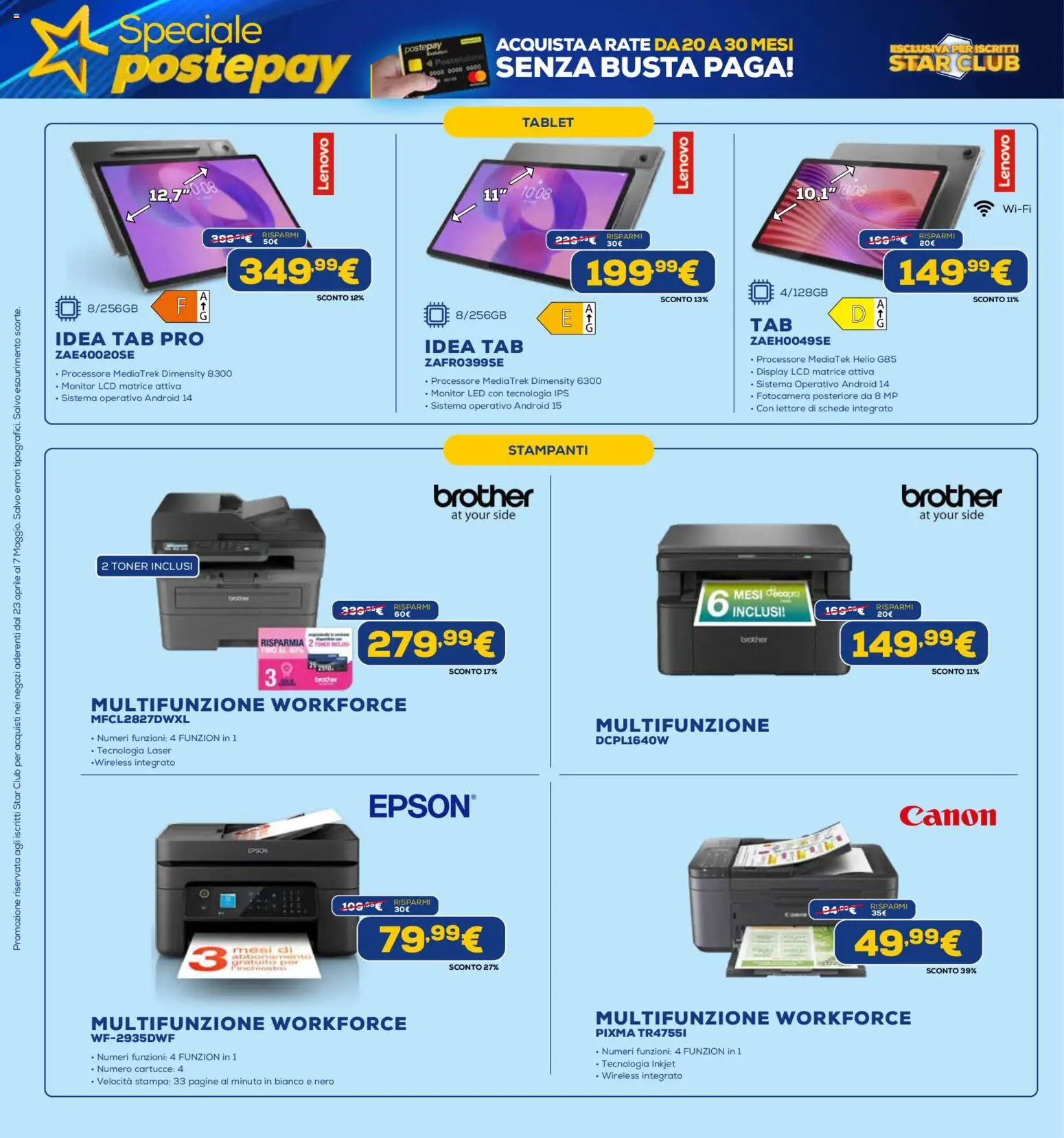 Volantino Euronics del 23.04.2026 | Pagina: 12 | Prodotti: Monitor, Tablet, Fotocamera, Toner