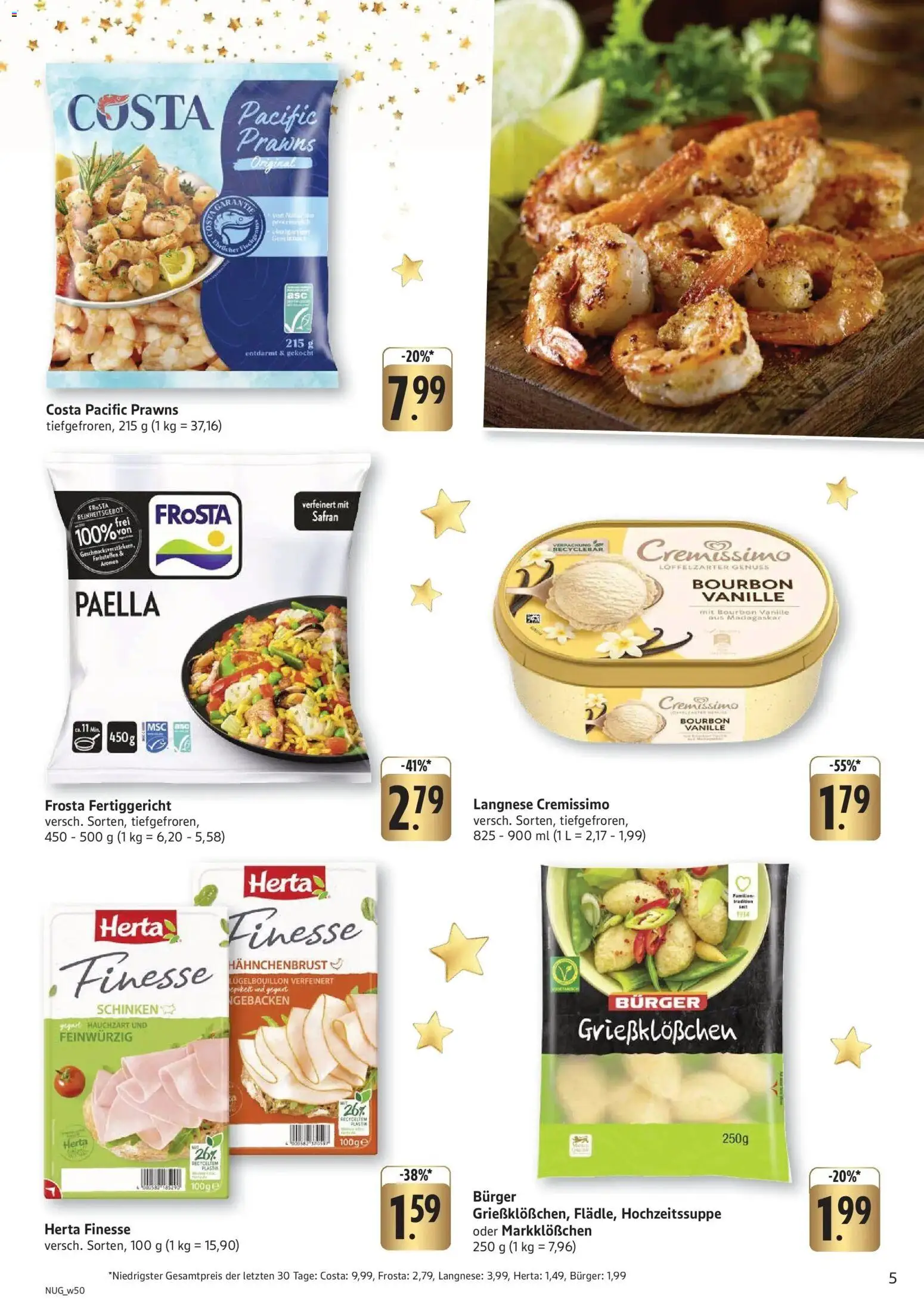 Edeka prospekt Stuttgart-Asemwald	 – gültig ab 08.12.2025 | Seite: 5 | Produkte: Langnese cremissimo, Frosta, Schinken, Hahnchenbrust