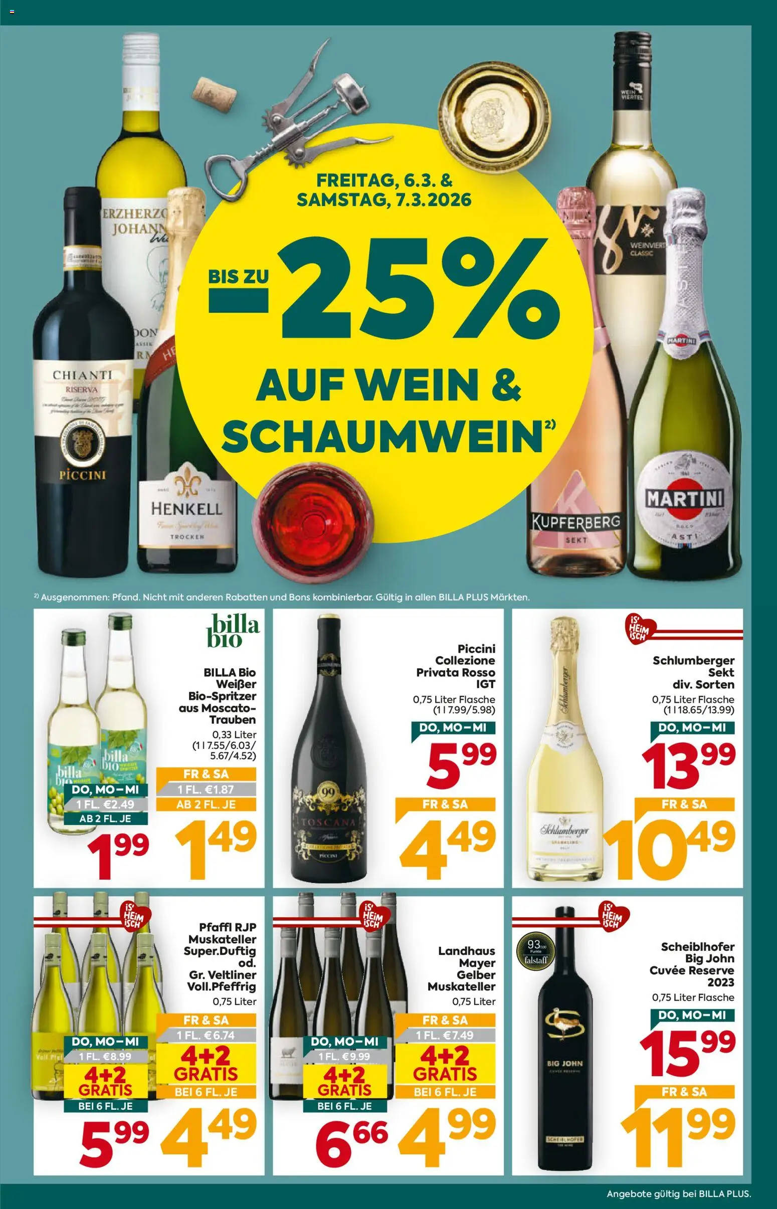 Billa Plus Flugblatt gültig ab 05.03.2026 | Seite: 3 | Produkte: Wein