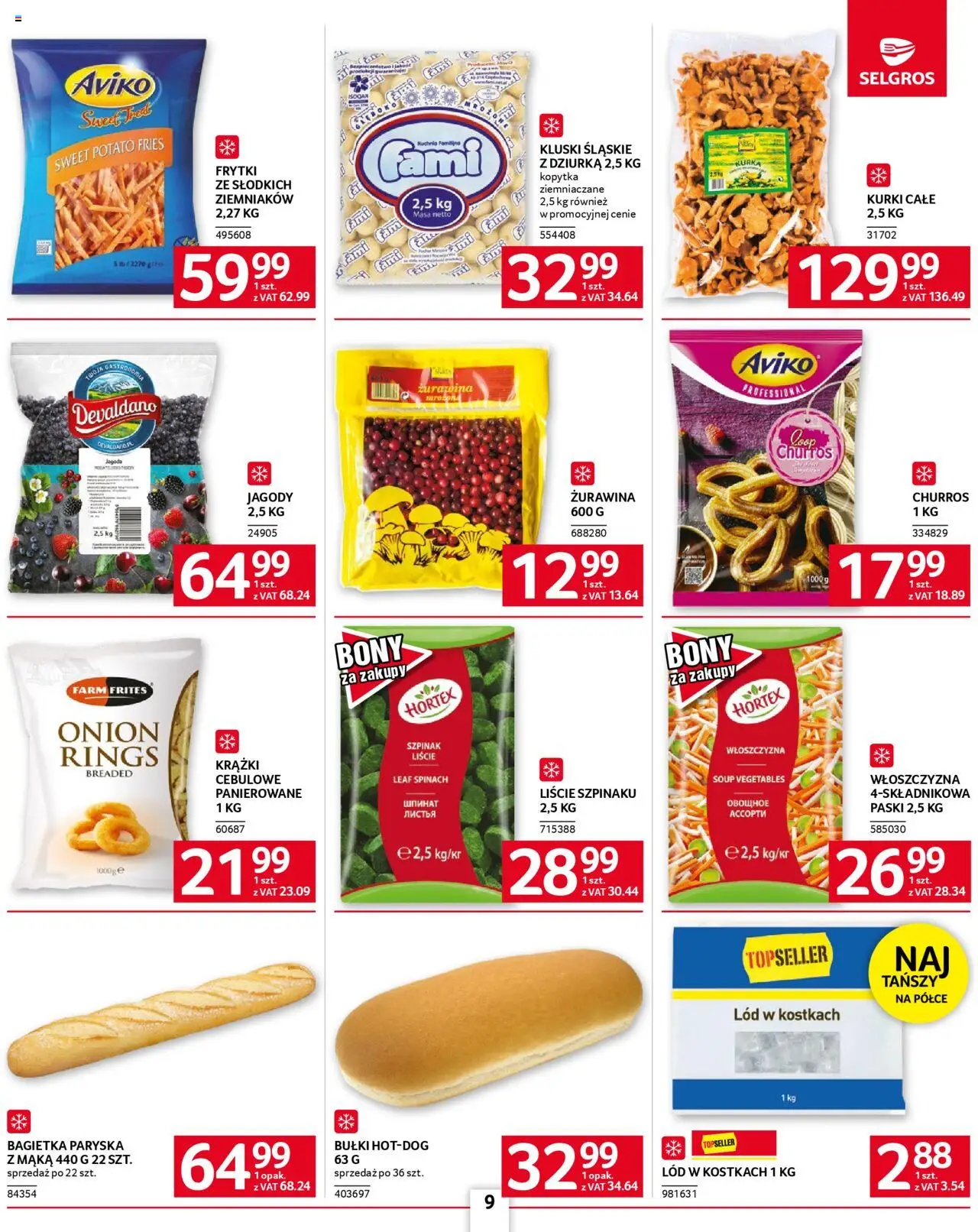Selgros cash&carry Gazetka - Oferta dla gastronomii od 05.06.2025 | Strona: 9 | Produkty: Kluski śląskie, Krążki cebulowe, Kopytka, Frytki