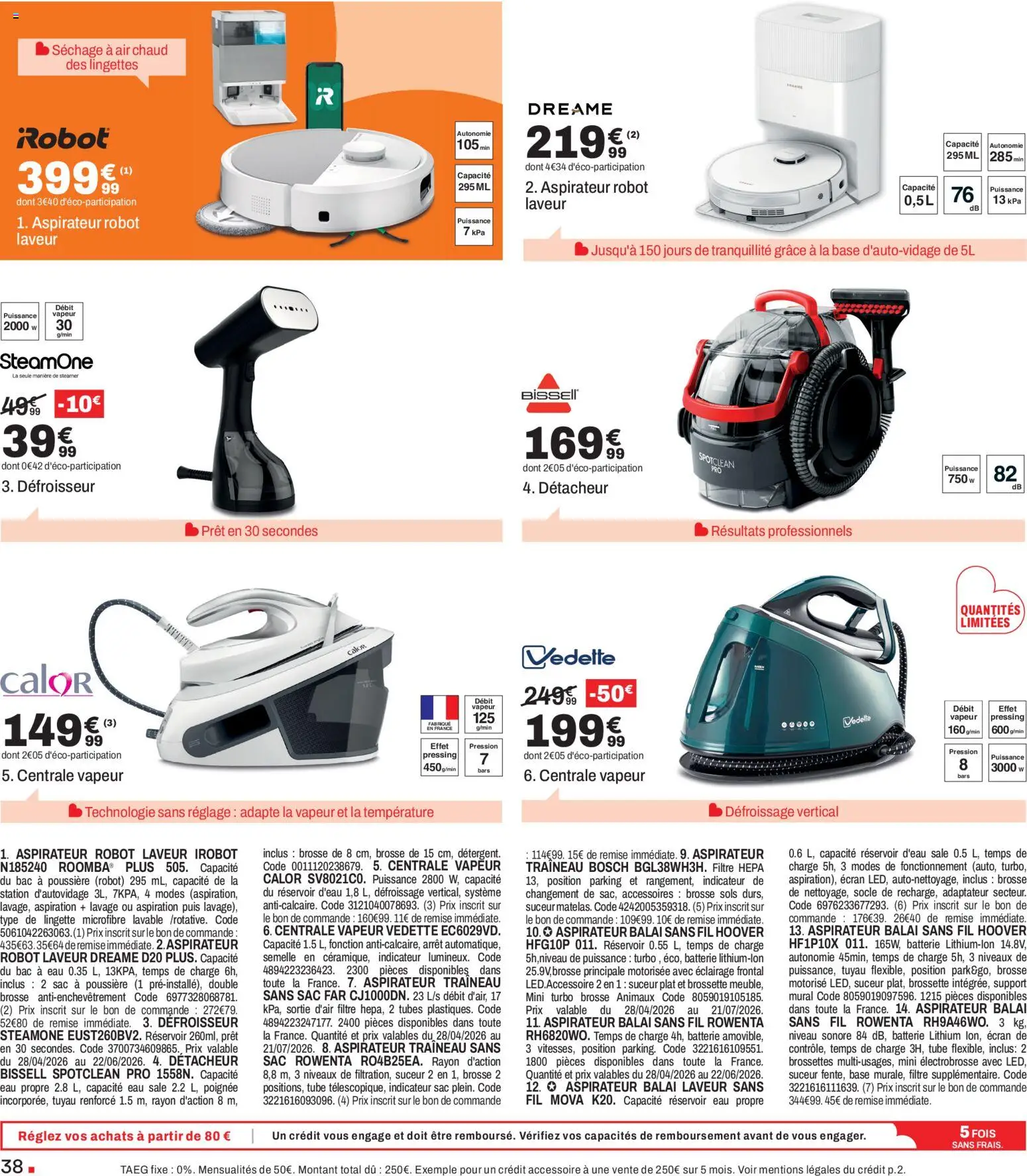 {H1} | Page: 38 | Produits: Aspirateur, Réservoir d'eau, Balai, Aspirateur balai