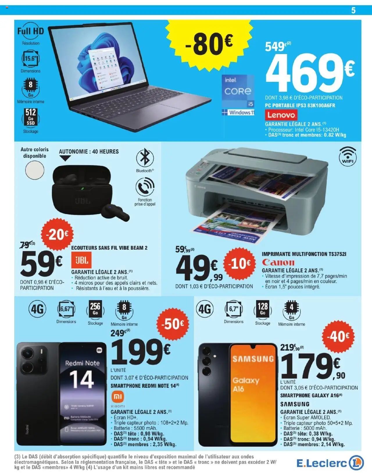  | Page: 5 | Produits: Imprimante, PC portable, Batterie, Portable