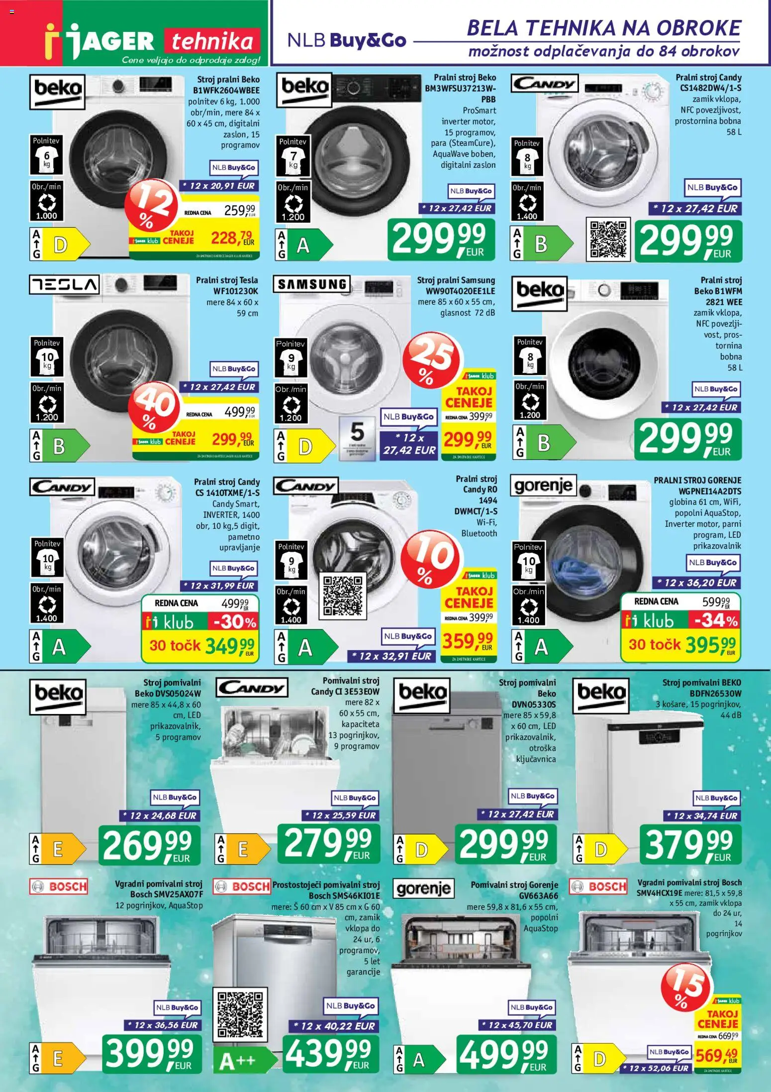 Novi Jager katalog ponudbe – veljaven od 07.01.2026 | Stran: 12 | Izdelki: Pralni stroj, Pomivalni stroj, Vgradni pomivalni stroj