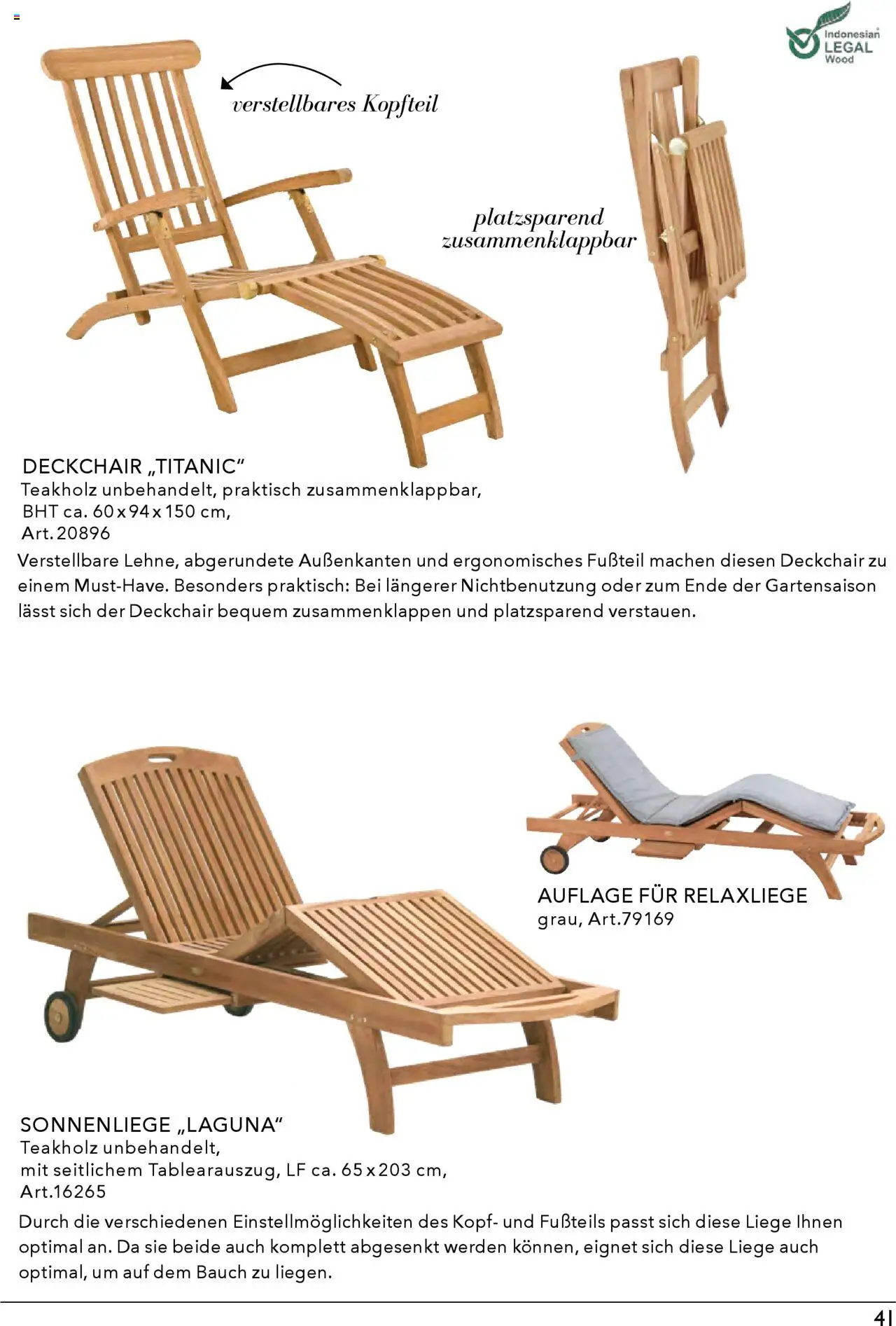 Rahaus Prospekt Gartenmöbel – gültig ab 07.04.2025 | Seite: 41 | Produkte: Relaxliege, Liege