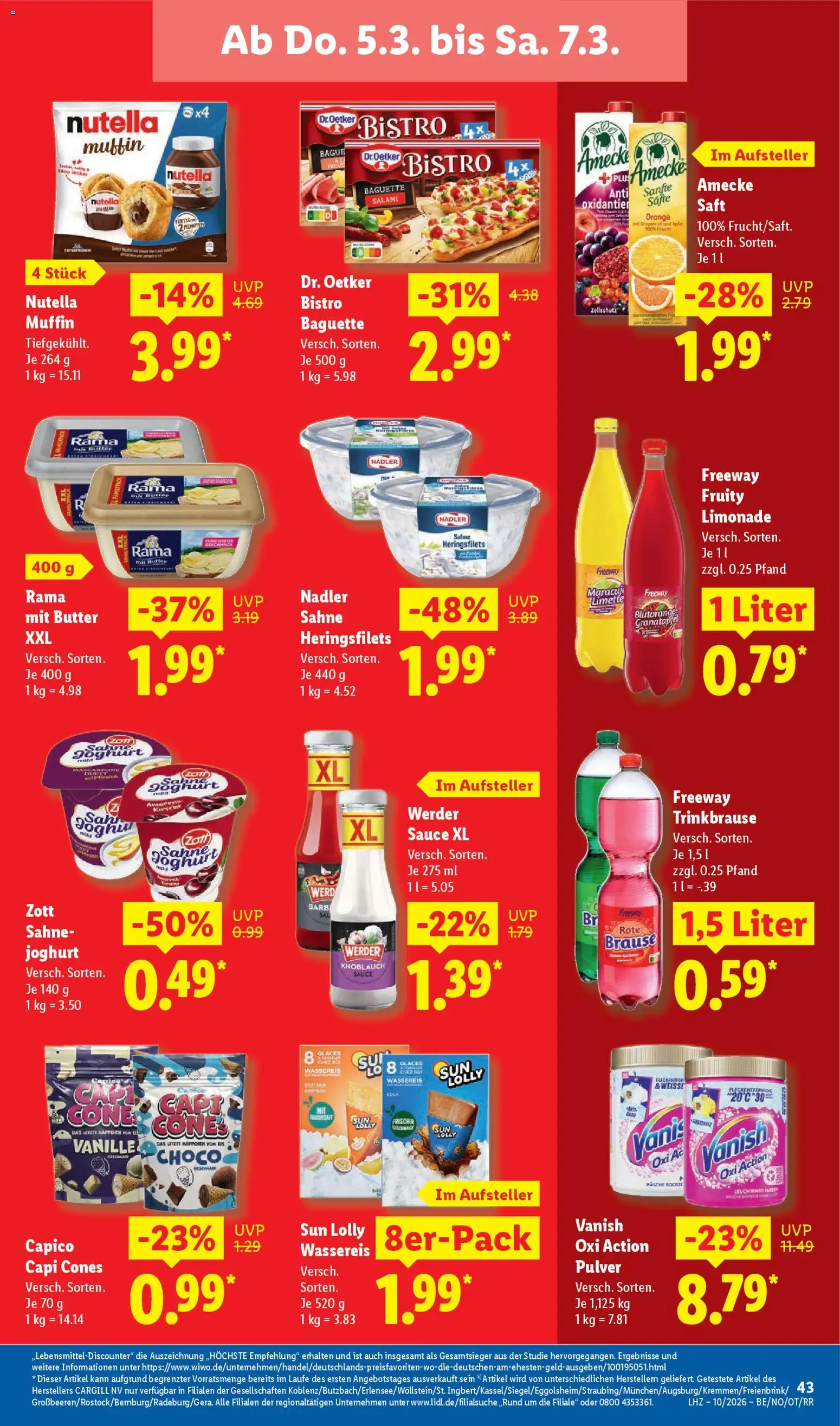 Lidl Prospekt Brakel – gültig ab 02.03.2026 | Seite: 69 | Produkte: Rama, Salami, Saft, Sahne