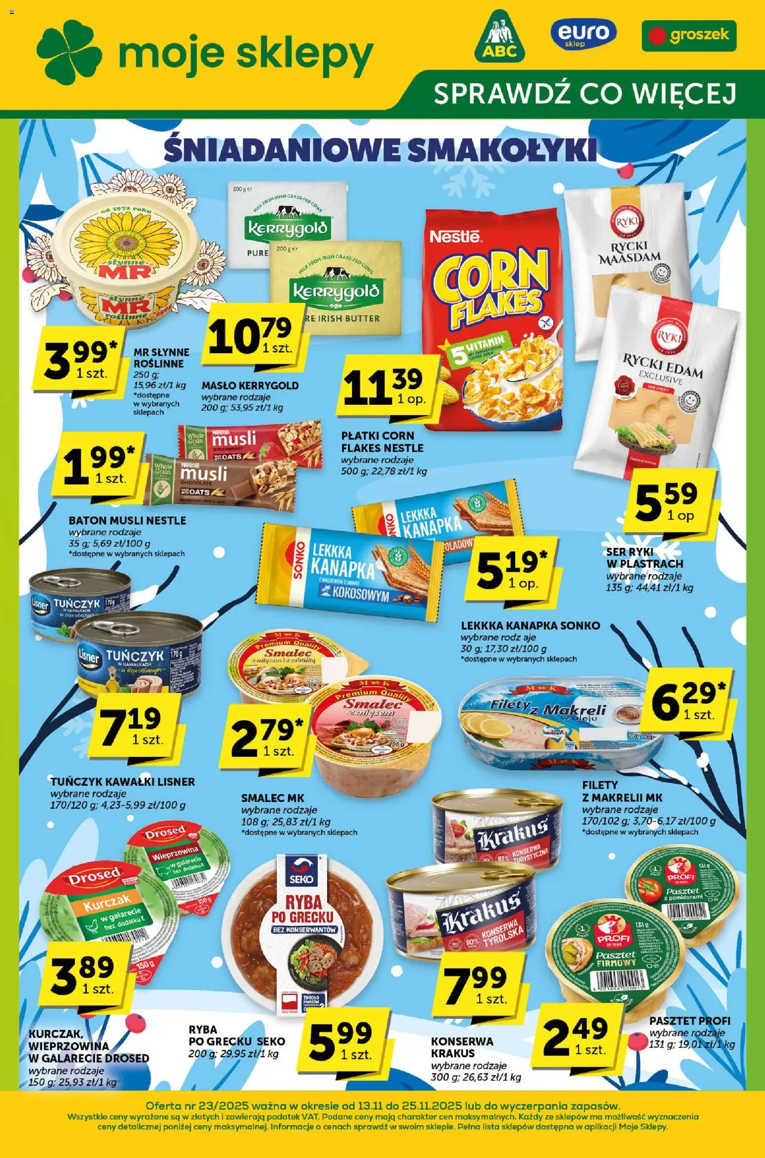 Euro Sklep Gazetka - Sprawdź, co więcej od 13.11.2025 | Strona: 1 | Produkty: Baton, Ser, Musli, Wieprzowina